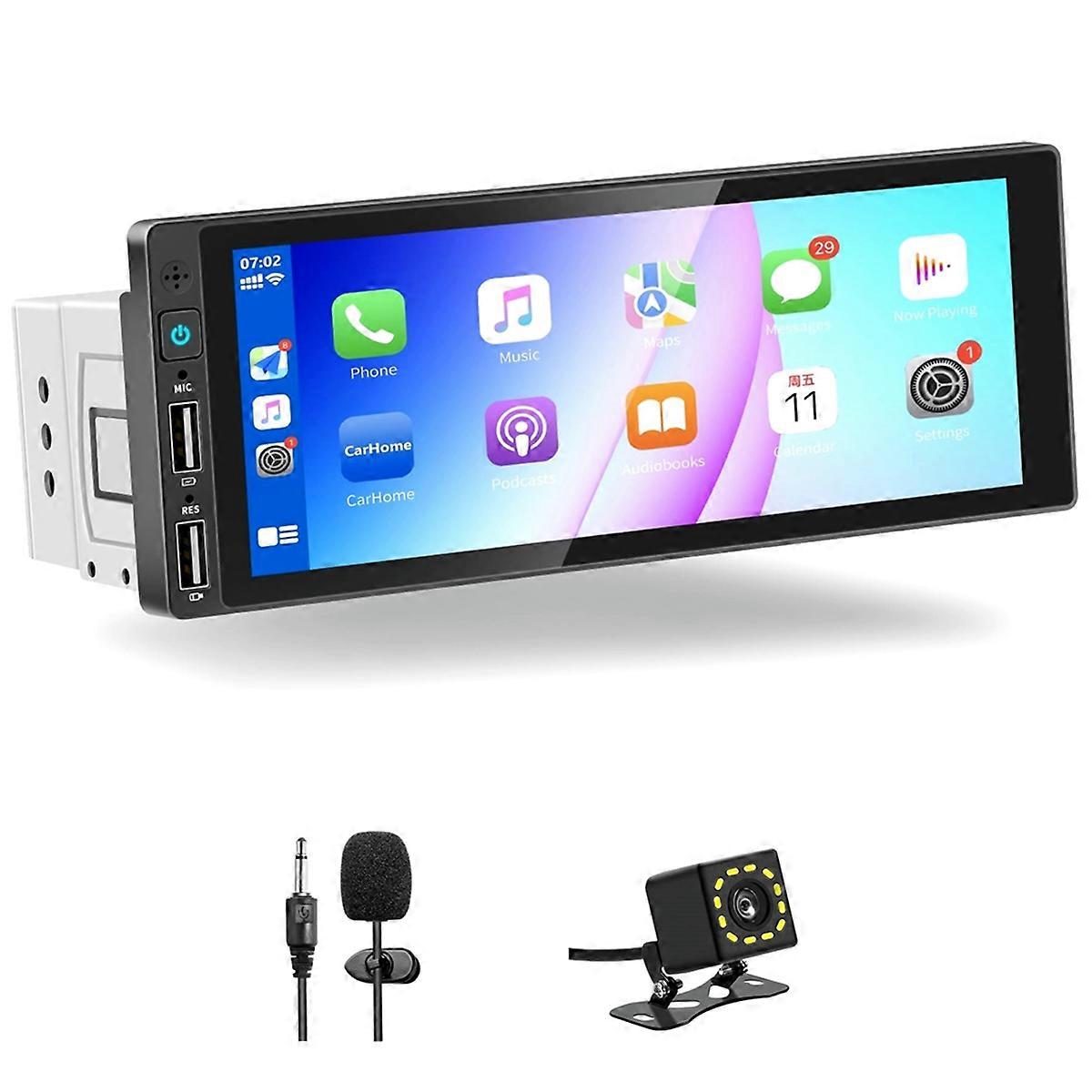 Single Din Touchscreen Car Stereo Wireless CarPlay Android Auto Bluetooth 6.86inch Mirror Link Car MP5 Player FM Radio