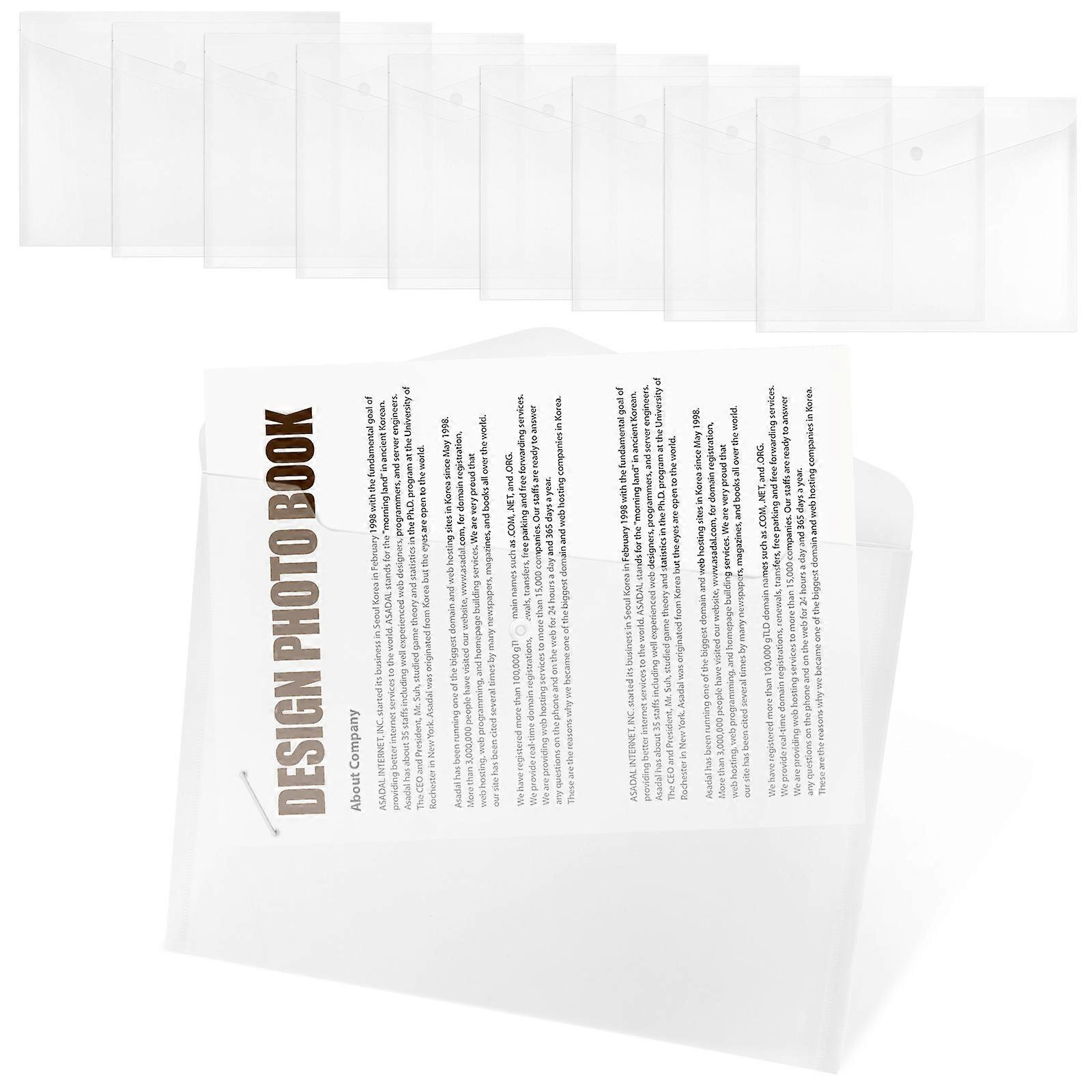 Clear Visibility Plastic Envelopes For Documents Frosted Design 10Pcs