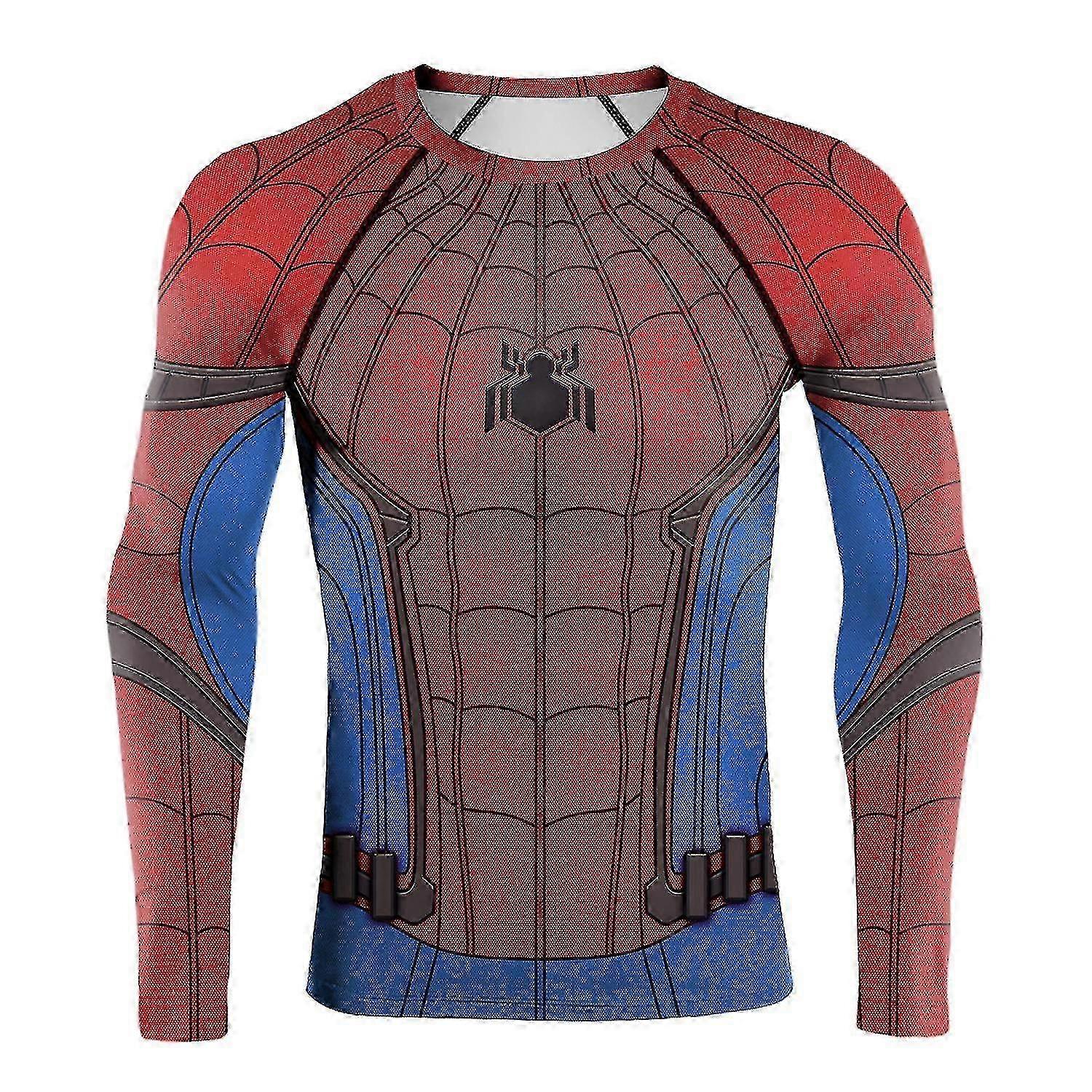 تي شيرت سبايدرمان رياضي للرجال بأكمام طويلة