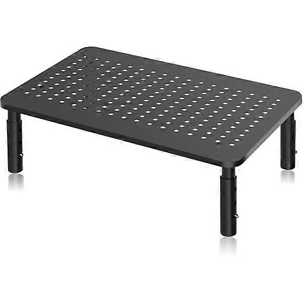 Monitor Stand (370x235mm), Computer Monitor Riser with Vented Metal Platform, 3 Adjustable Heights