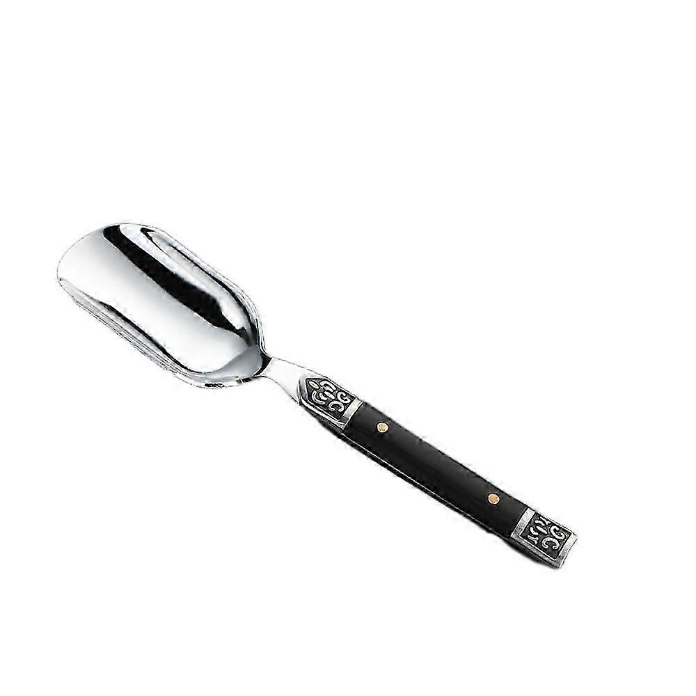 Stainless Steel Spoons Colored Wooden Handle Tea Shovel for Loose Tea Sugar Coffee Bean Candy Nuts Popcorn-24swer
