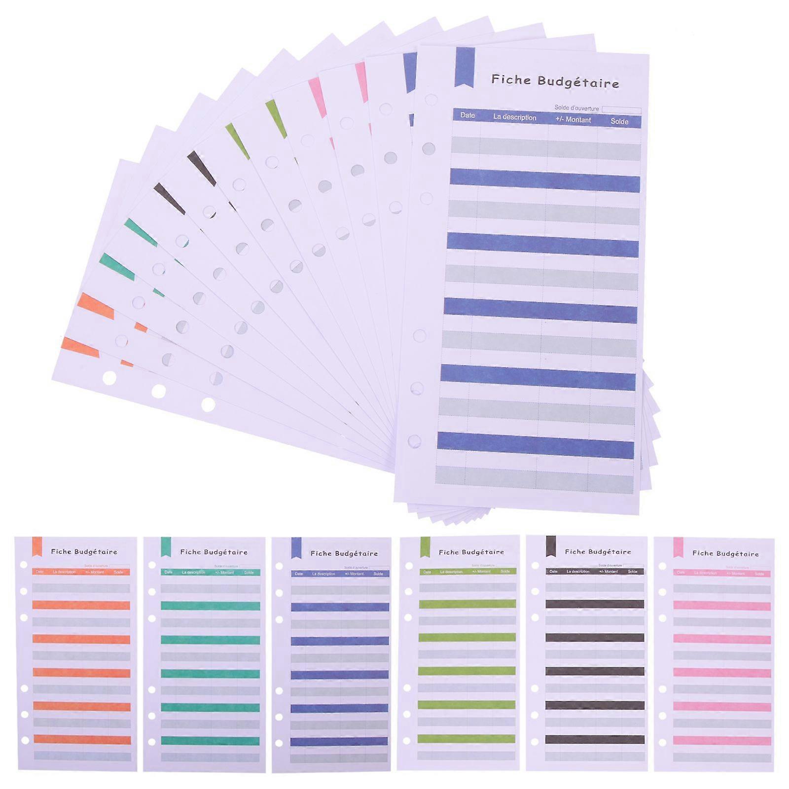 24 Sheets of French Budget Cards Business Budget Planner Multi-Function Expense Planner