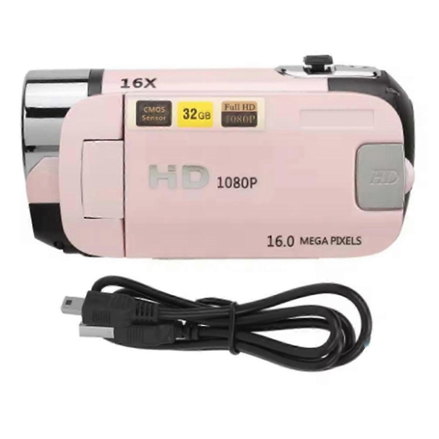 1080P Digital Camera 2.4 Inch Rotatable Screen Camcorder 16X Zoom HD Video Recorder with Fill Light