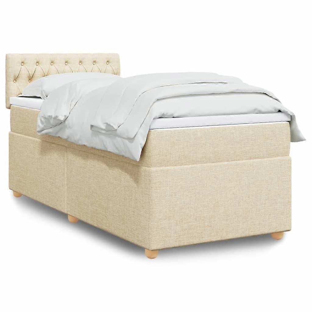 Boxspringbett mit Matratze Creme 80x200 cm Stoff
