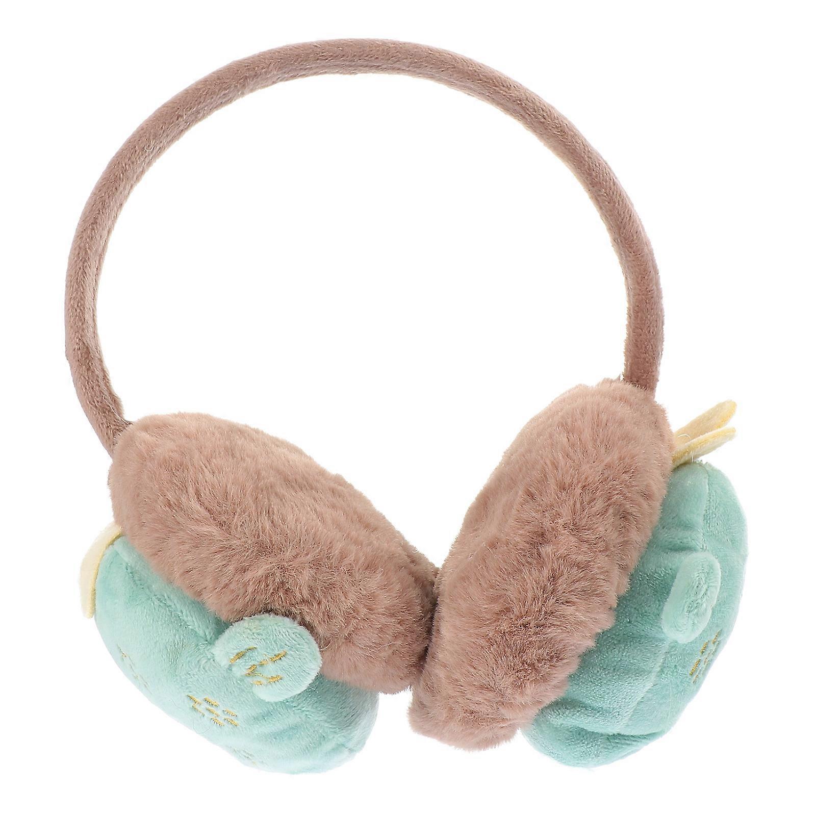Green Plush Ear Muff Warm Ear Shield for Children 1Pcs Winter Accessory