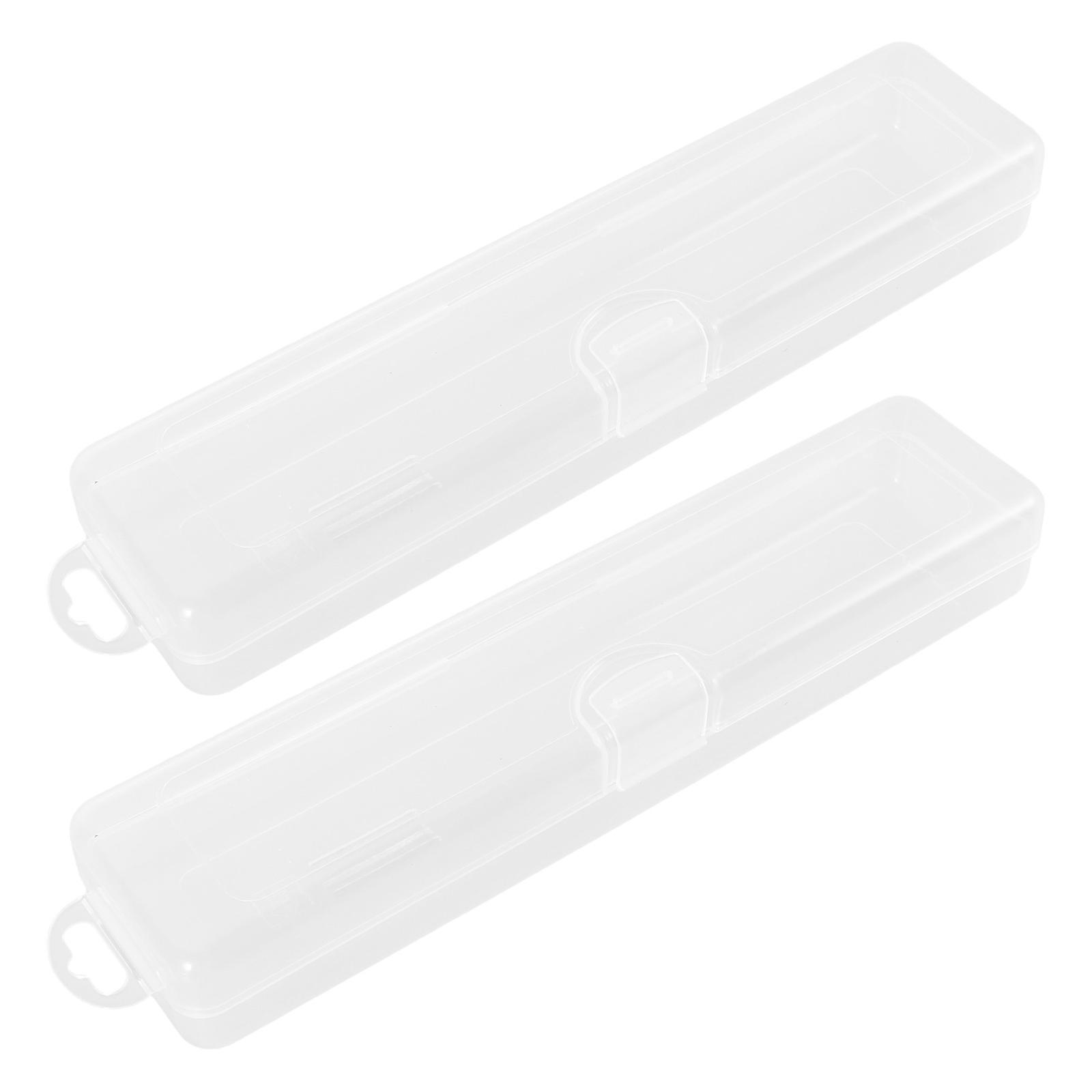 Makeup Brush Holder Transparent for Storage Use Portable with Lid 4Pcs Organizer