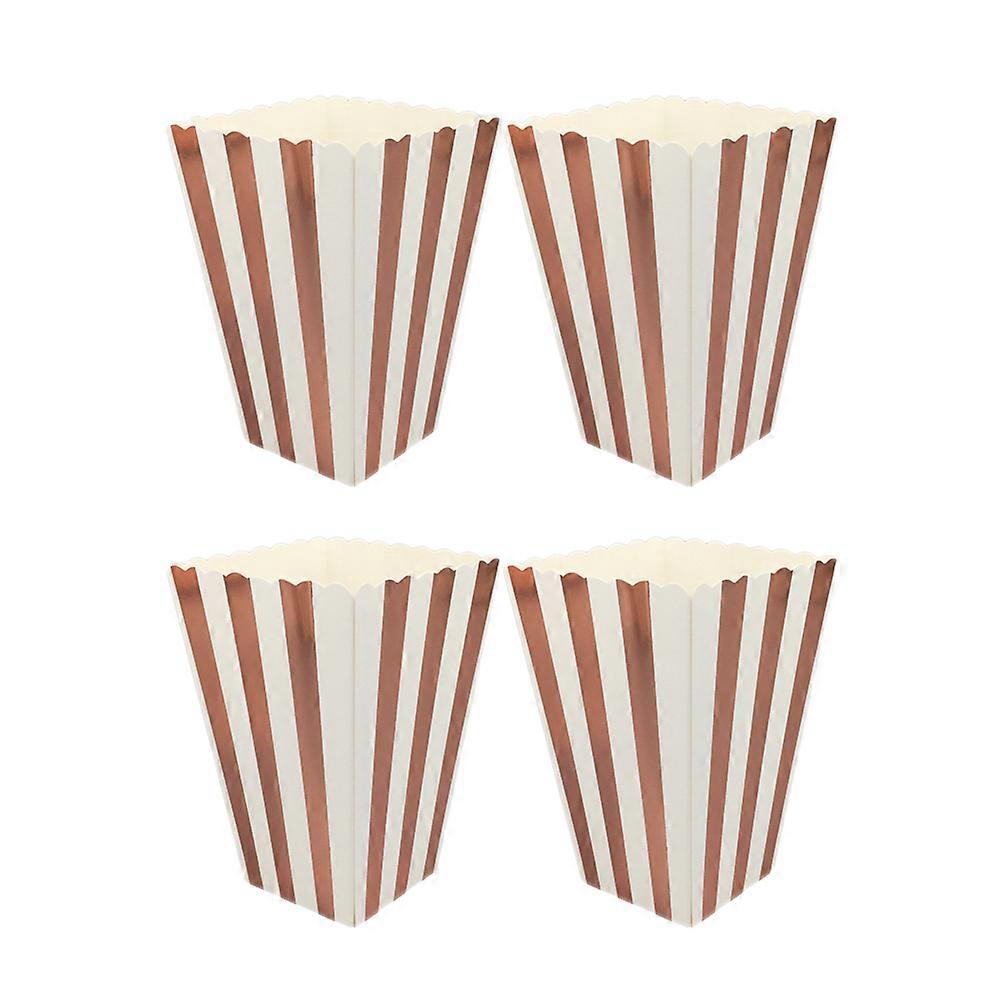 Paper Popcorn Boxes Rose Gold Holder for Storage 36Pcs Set