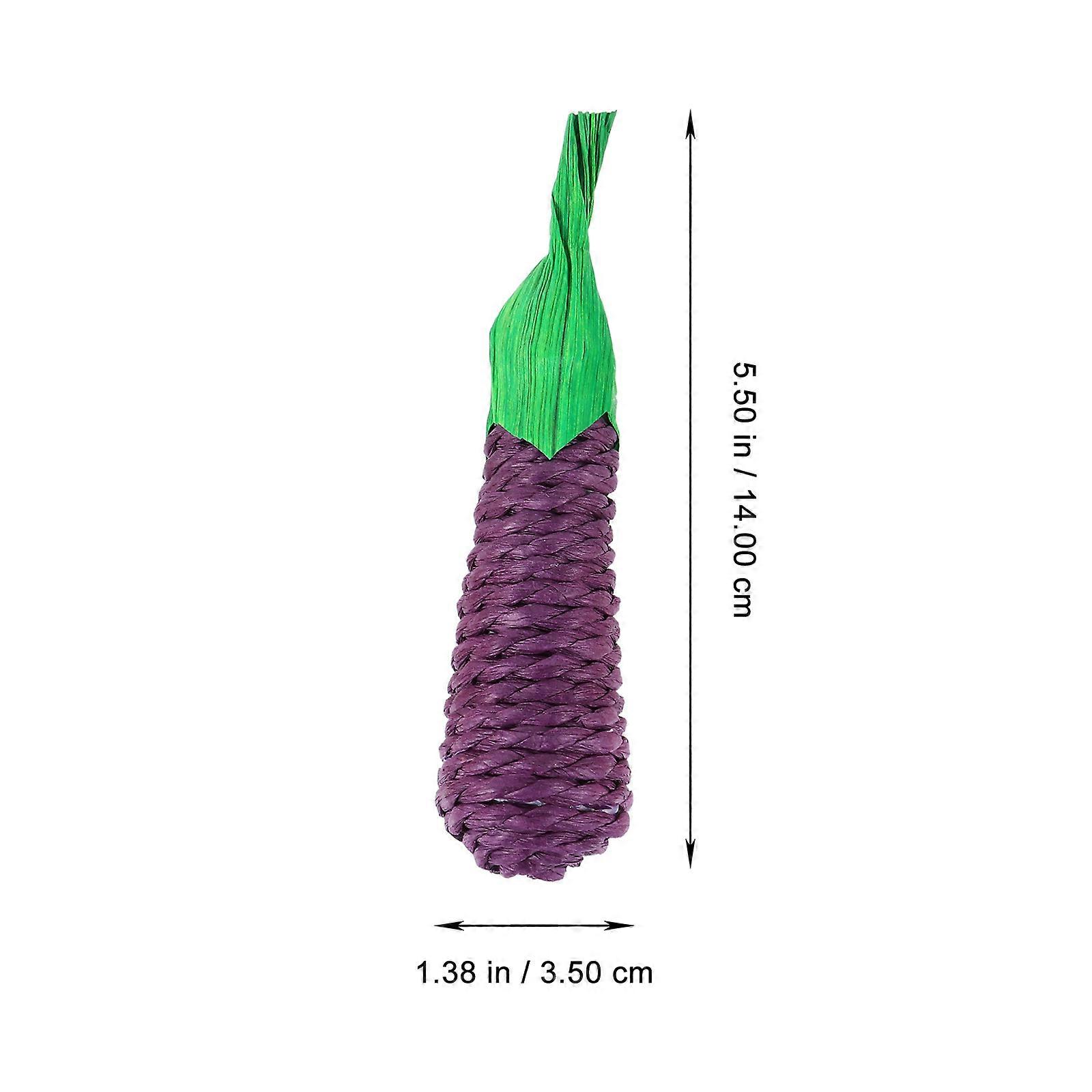 Small Pet Chew Toys 6Pcs Assorted Color Eggplant Shape Indoor Pet Activity Teeth Grinding For Guinea Pigs