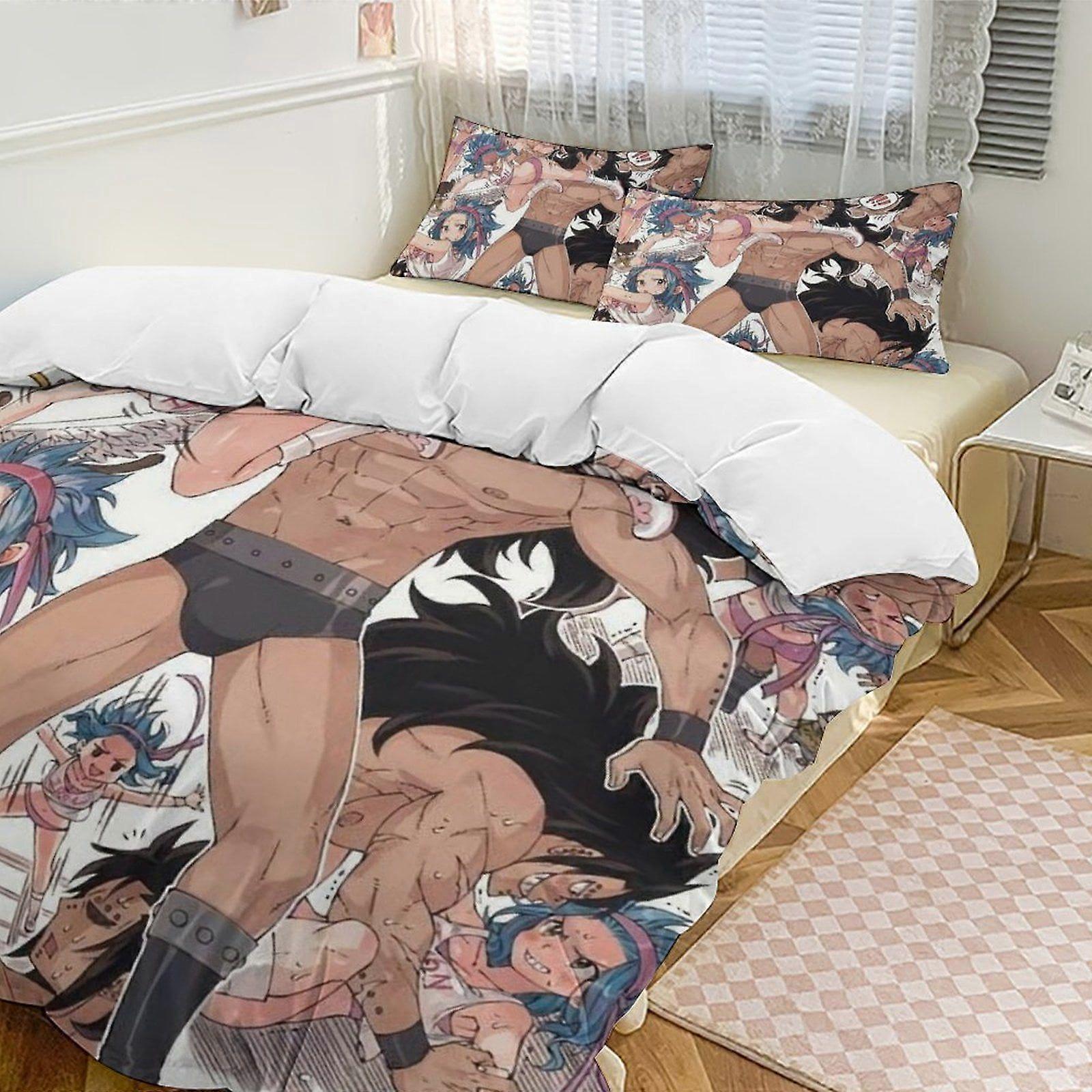 Lagner a660 Fairy Tail Anime Hjemmeseng 3-delt sæt, klassisk japansk anime polyester vask studerende sovesal sæt jfr660