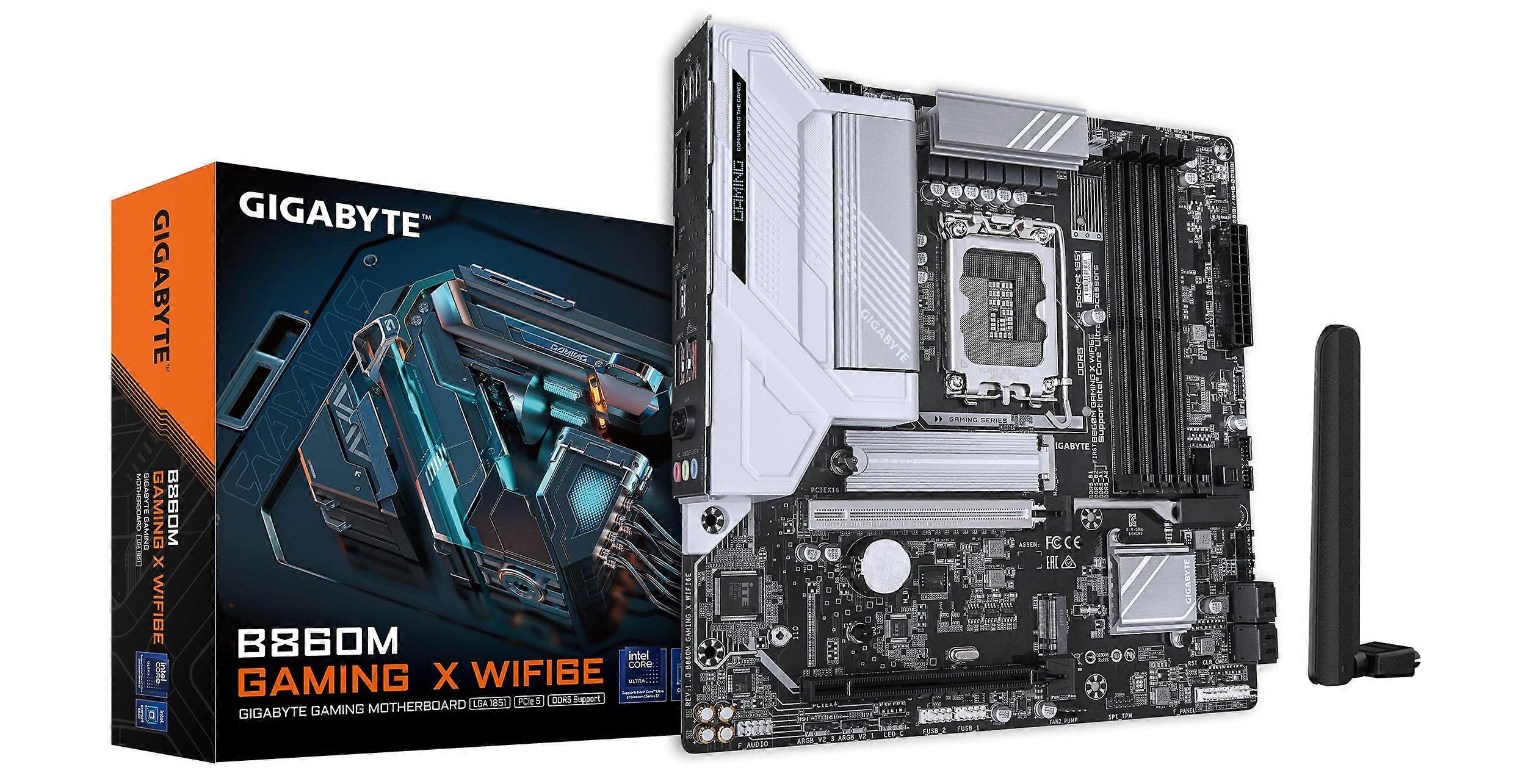 Gigabyte B860m Gaming X Wifi6e Intel Core Ultra (series 2) Lga 1851 Motherboard Matx Ddr5 2x M.2 Pcie 5.0 Usb-c Wifi6e 2.5gbe Lan Ez-latch