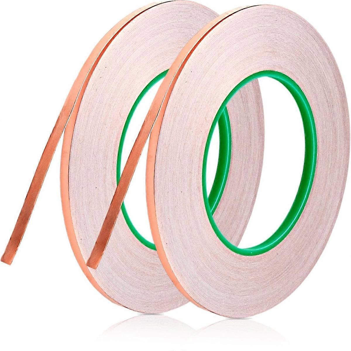 2PCS Copper Shielding Tape 1/4Inch x 164ft, Copper Foil Tape