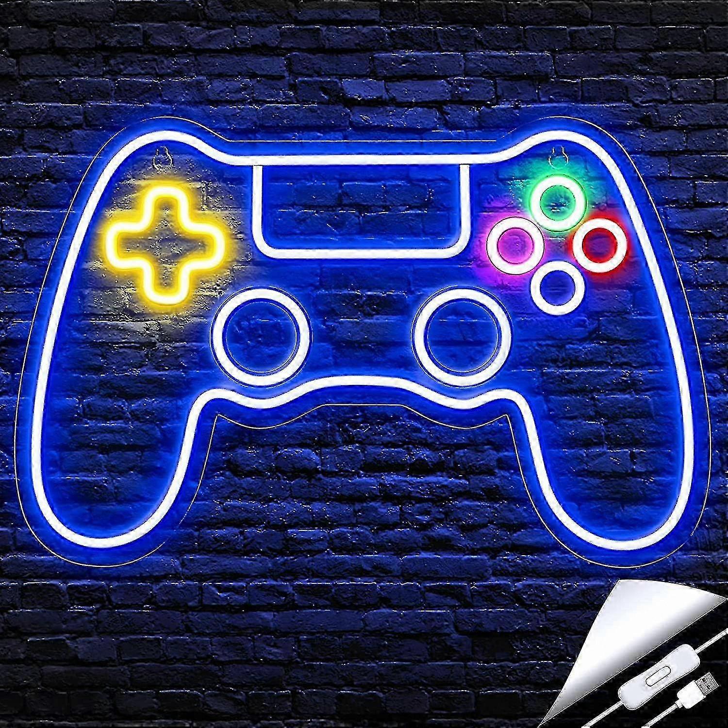 Gamer Neon Sign, Game Controller Neon Light for Gaming Room Decor - Retro Arcade Style