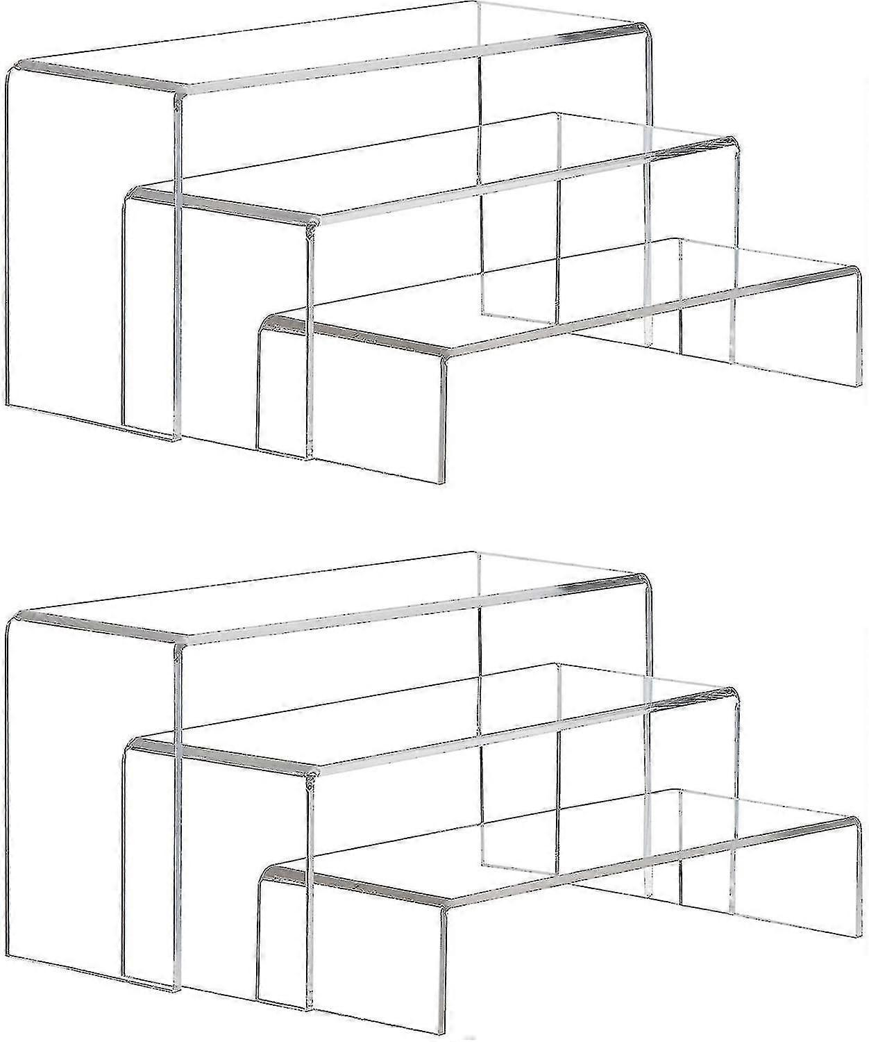 6 Pack Clear Acrylic Display Risers Shoe Display Stand Cupcake,dessert Stand
