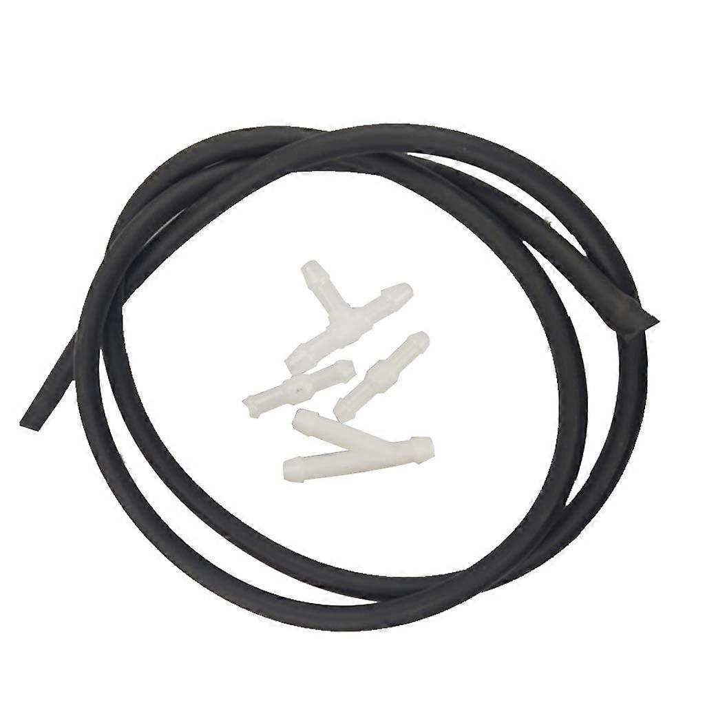 5PCS Windshield Washer Hose Kit Universal Windscreen Washer Hose With Nozzle And Connector 5 Piece Kit Fits Most Vehicles