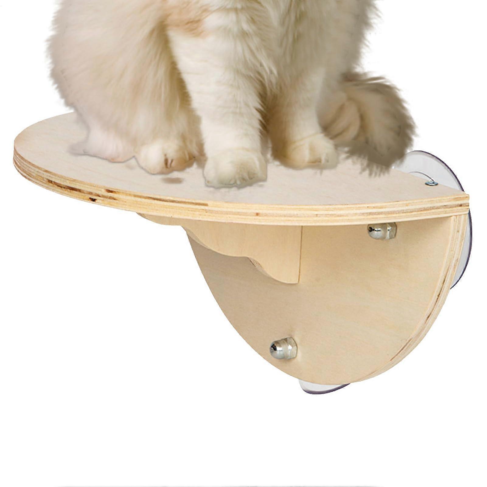 Window Cat Hammock Space Saving Heavy Duty Wooden Window Perch 3 Suction Cups Windowsill Climbing Bed For Indoor Cats