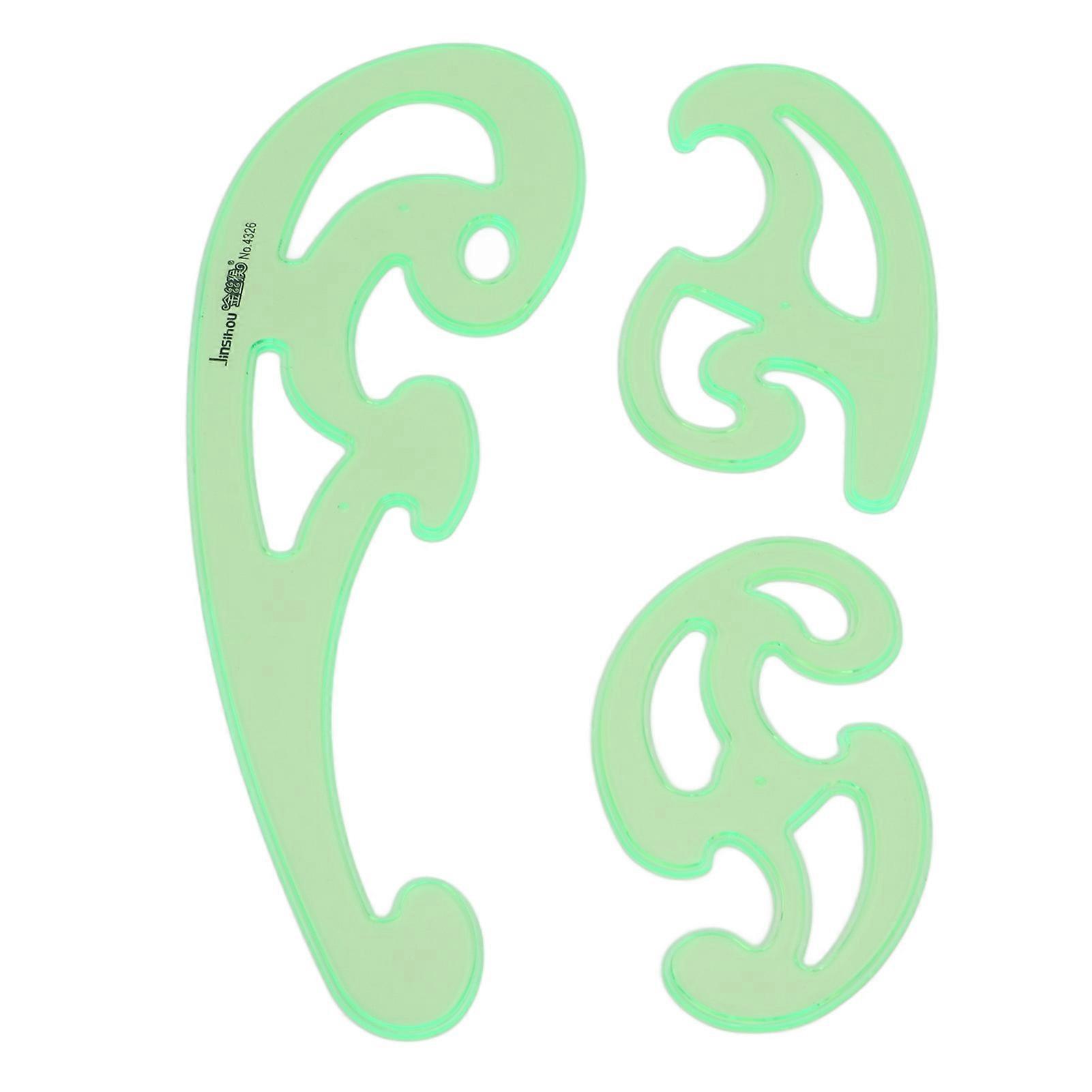 3pcs Cloud Shaped Soft Plastic Multi-Purpose Curve Ruler Drawing Template Tailor Sewing Tool