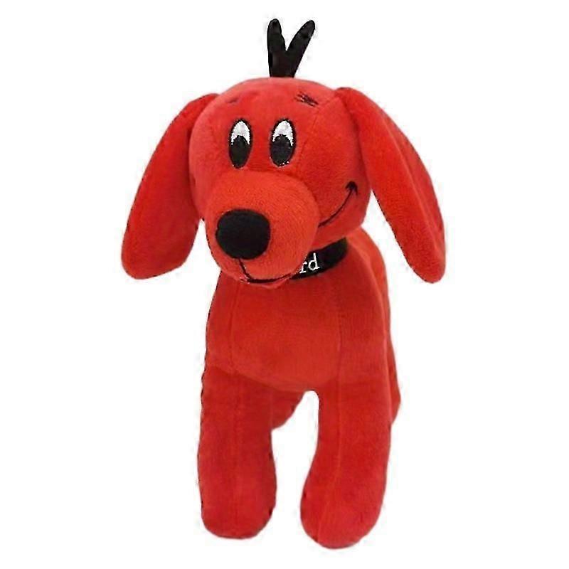 Boneca de cachorro vermelha em pé e sentada presente de boneca de brinquedo de pelúcia