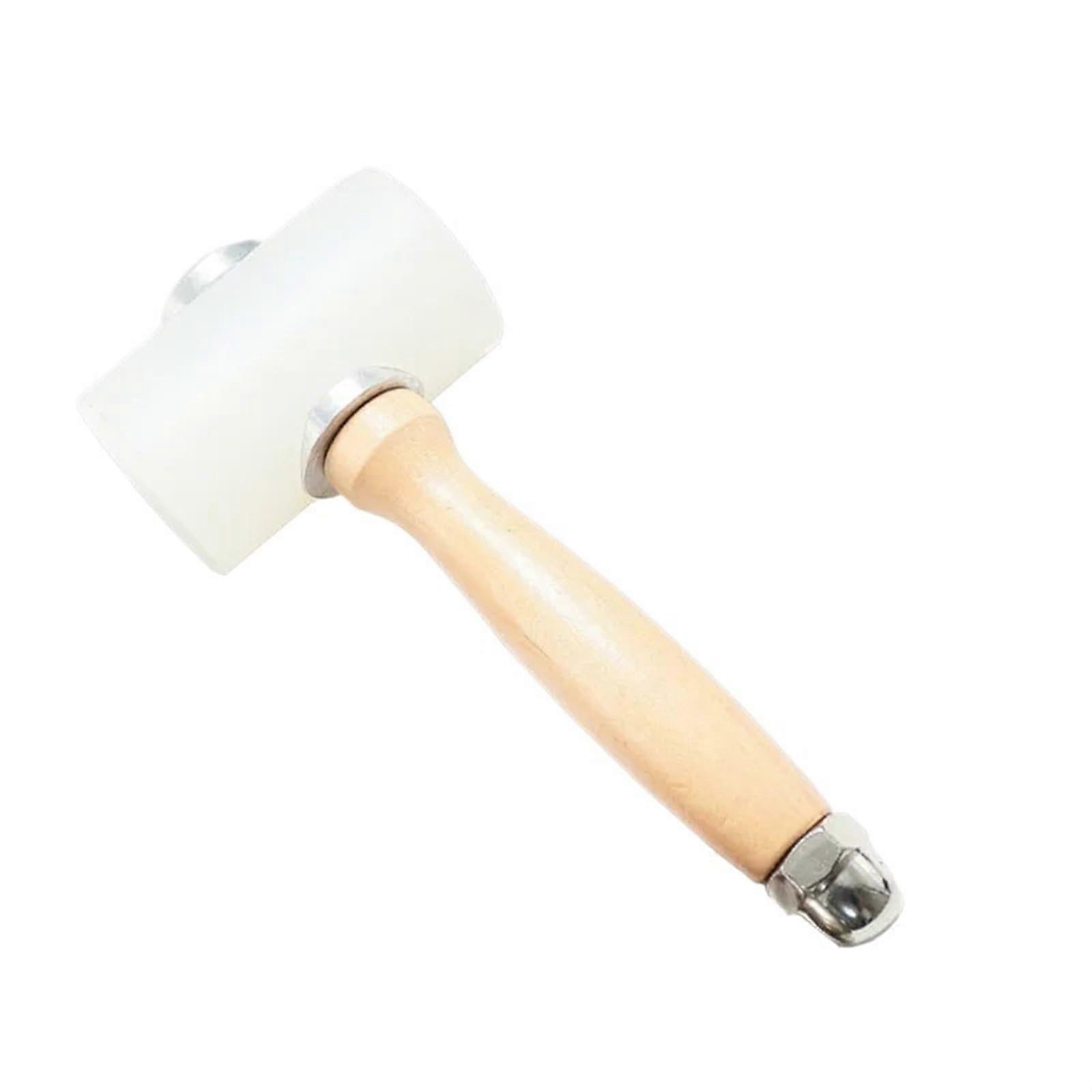 Rubber Hammer 1pc DIY Leather Carving Tool, Impact Hammer, Rubber Nylon Khaki For Furniture Protection And Installation