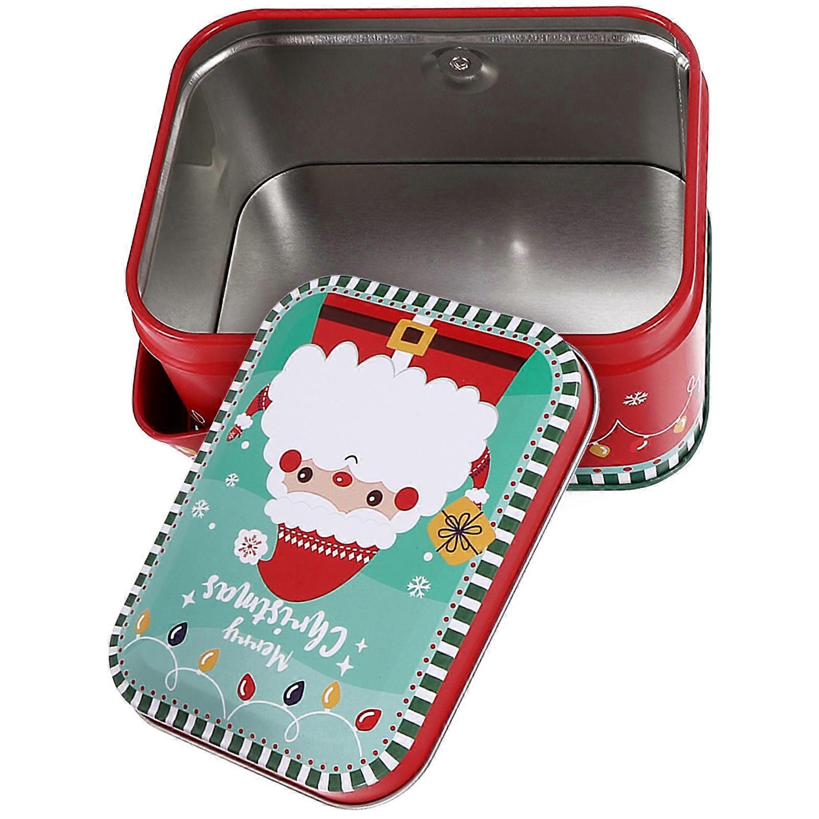 Christmas Treat Box for Storage 5Pcs Tinplate Cookie Box Christmas Candy Containers