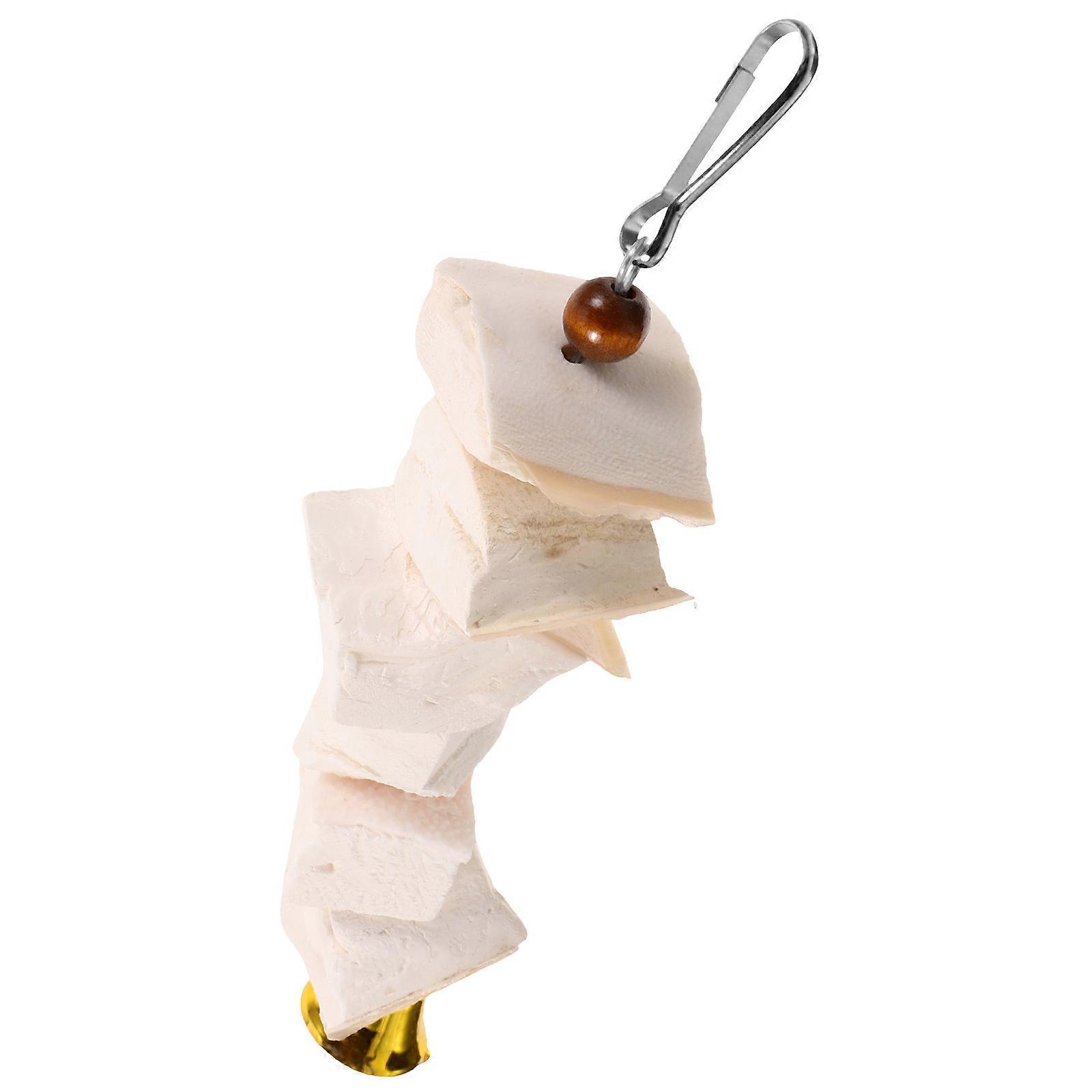 Parrot Hanging Bite Toy Cuttlebone Bird Chewing Toy Foraging 2Pcs