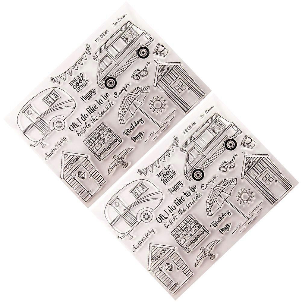 Craft Stamps 2 Sheets Silicone Transparent Stamper T1613 Style For Artists And Crafters Ideal For Creative Activities