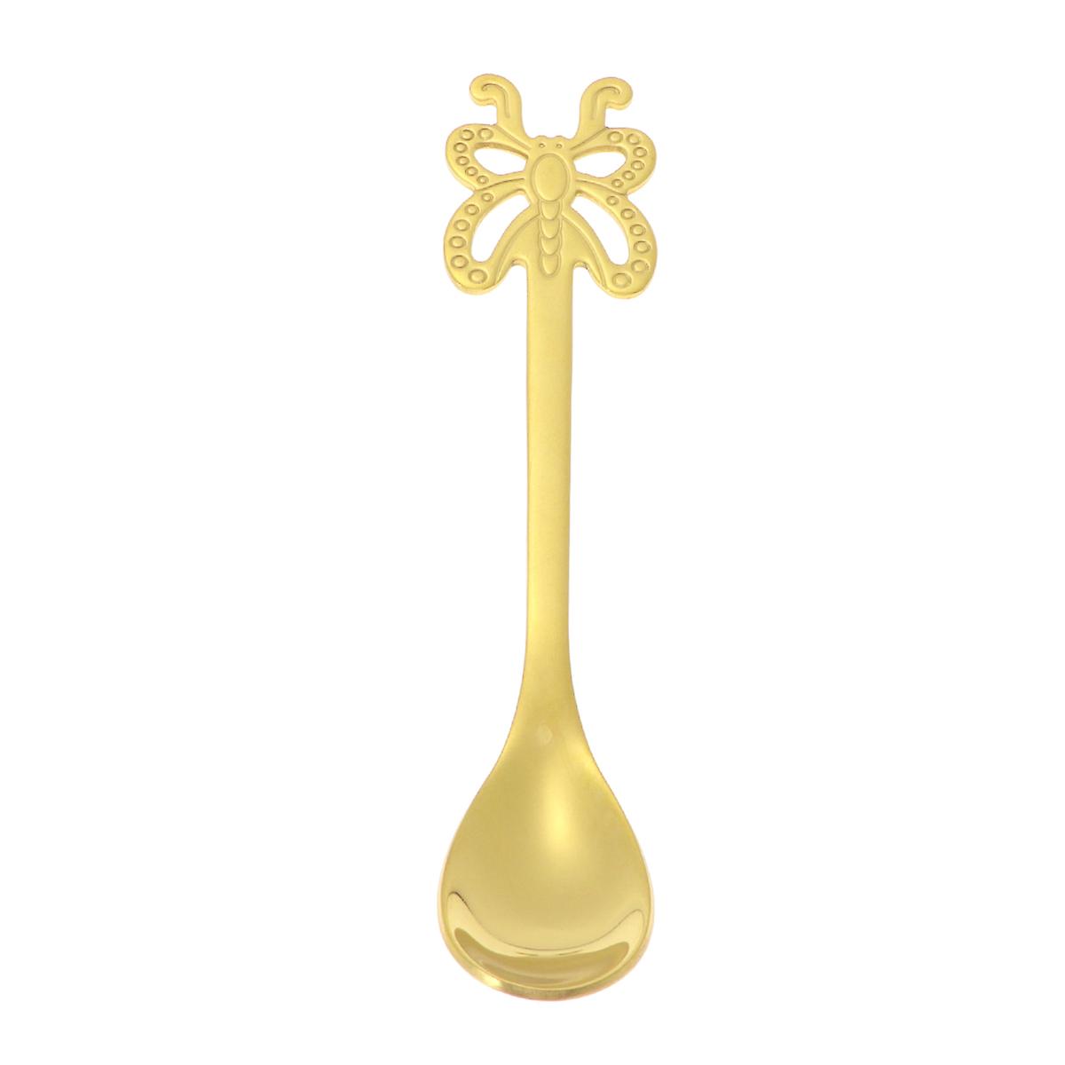 3Pcs Golden Stainless Steel Fruit Fork Spoon for Kitchen Use