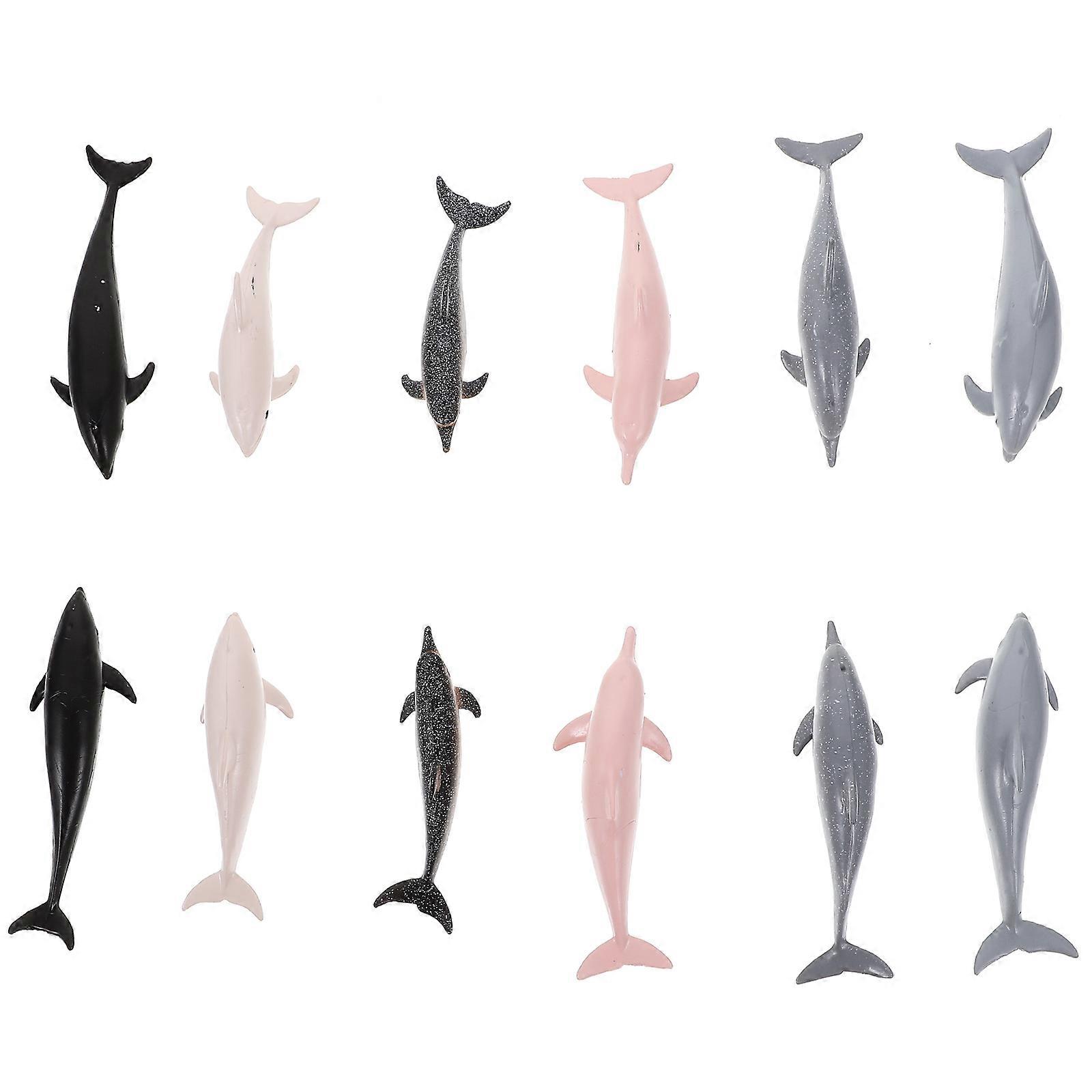 Simulation Dolphin Model Plastic Dolphin Model for Decoration 36Pcs Set