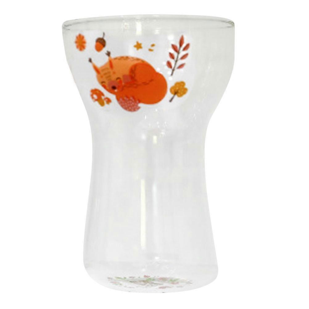Clear Orange Glass Liquor Cups for Home Use 3Pcs Cartoon Pattern Drinking Glasses