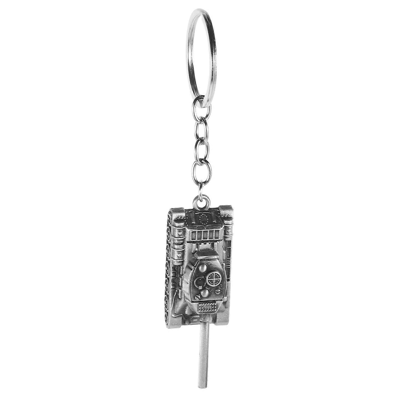 Silver Alloy Tank Keychain for Decoration Use 3Pcs Fashion 3D Model Key Ring
