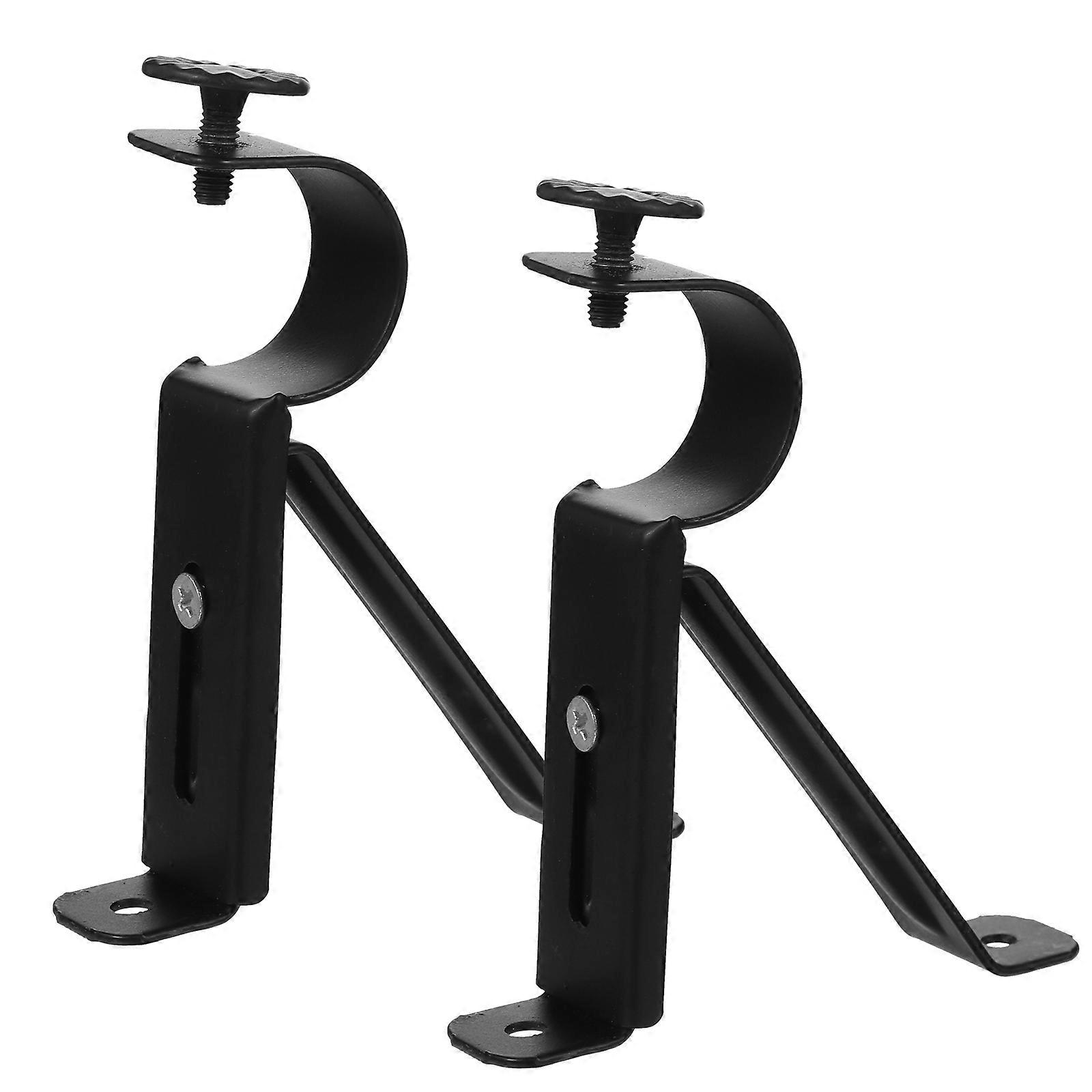 Curtain Pole Bracket Heavy Duty Iron Support Hang Curtains Indoor Use 12.5X8.5X2.2CM 2Pack