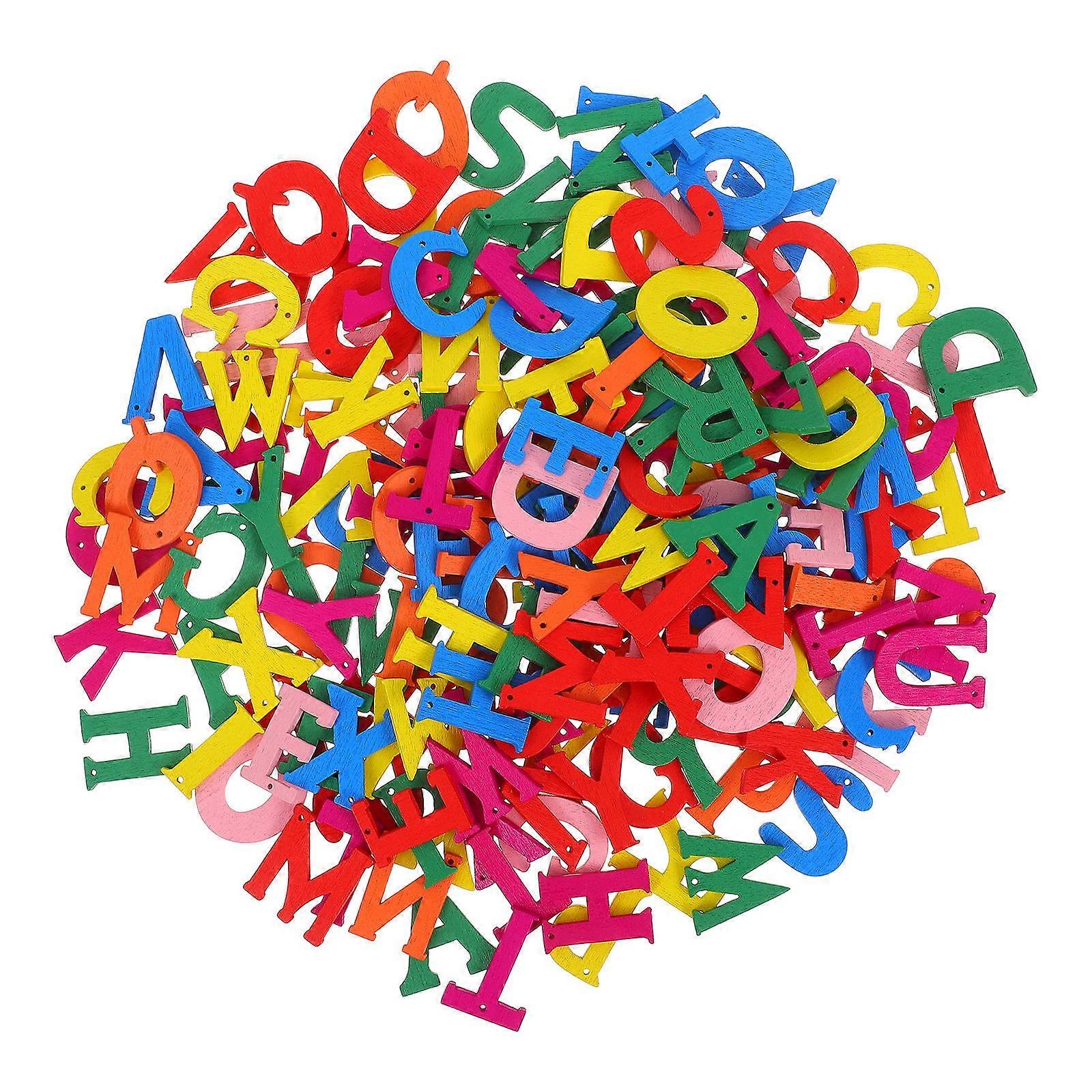 400 Pcs Small Wood Letters For DIY Painting Assorted Color Craft Decoration Children Spelling Learning