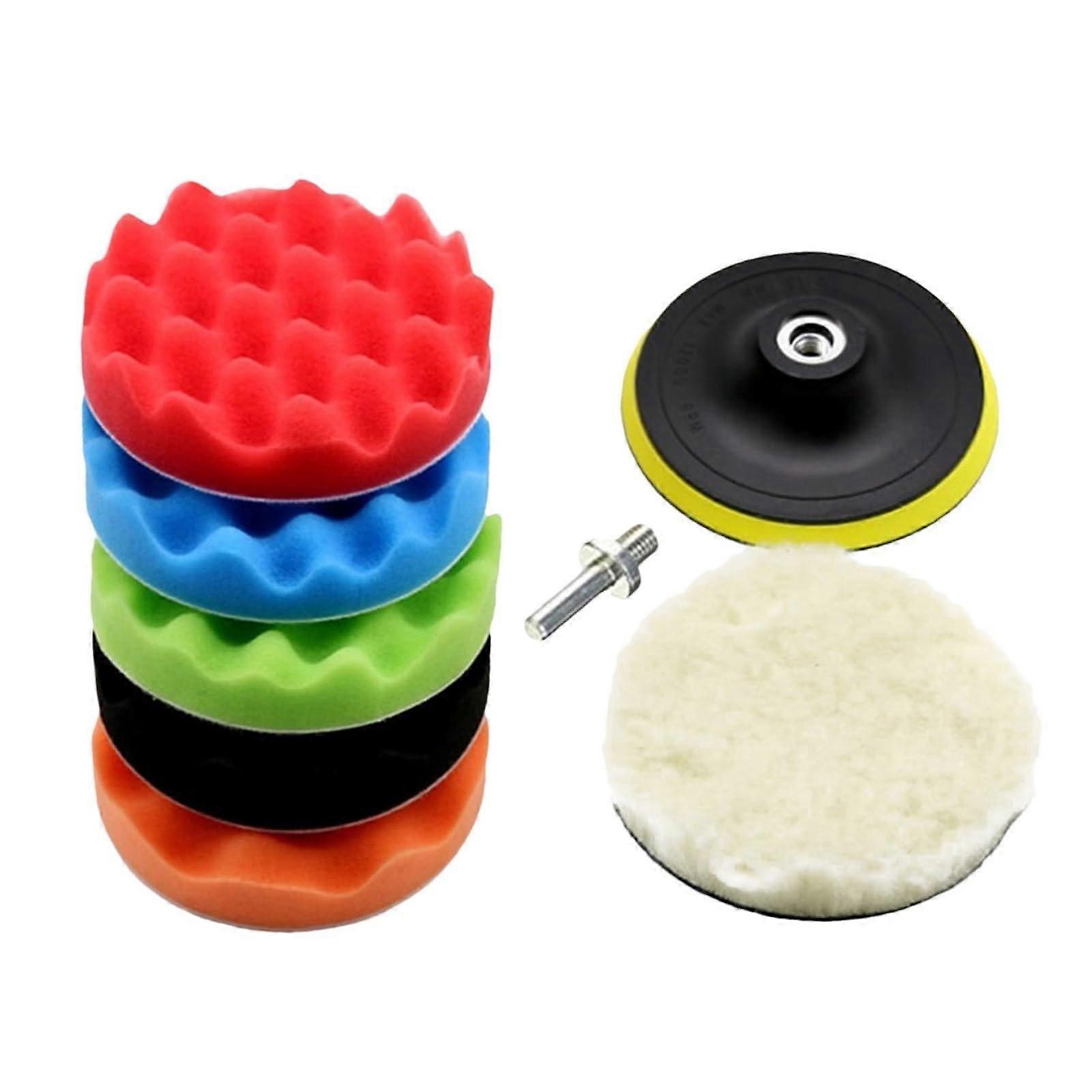 3Inch 8pcs Polishing Pad Kit, Mini Sponge Buffing Pads, SelfAdhesive Wool Wheel Pads For Car Waxing And Sanding