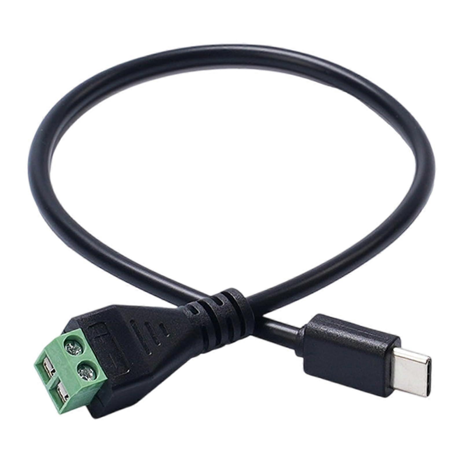 USB C Solderless 2Pin Connector Cable Wire, 3A Power Cord with Selectable Voltages for Electronics Devices Compatibility