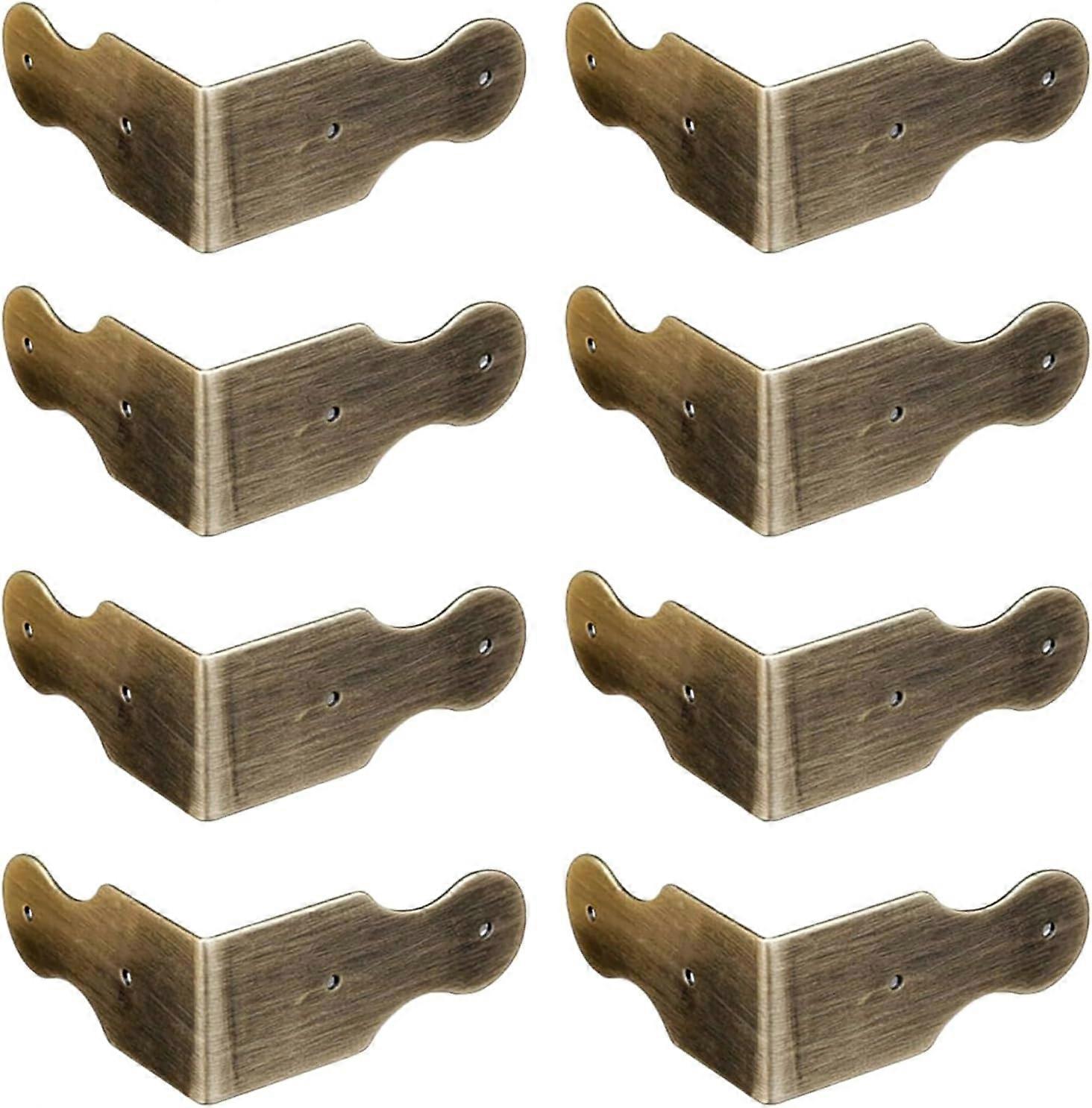 8 Pcs Vintage Brass Right Angle Corner Protectors for Desk Table