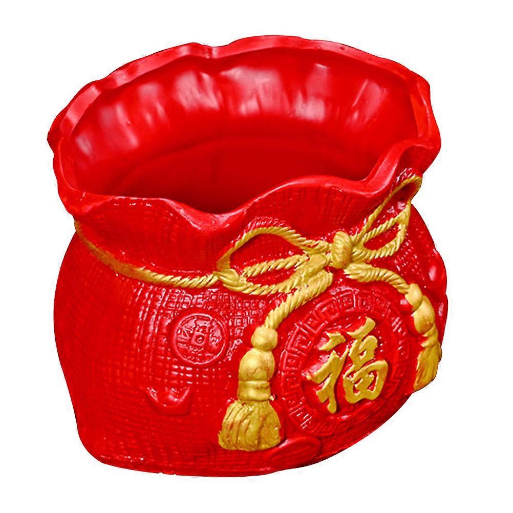 Red Ceramic Succulent Planter for Storage 2Pcs Vintage Flowerpot Container