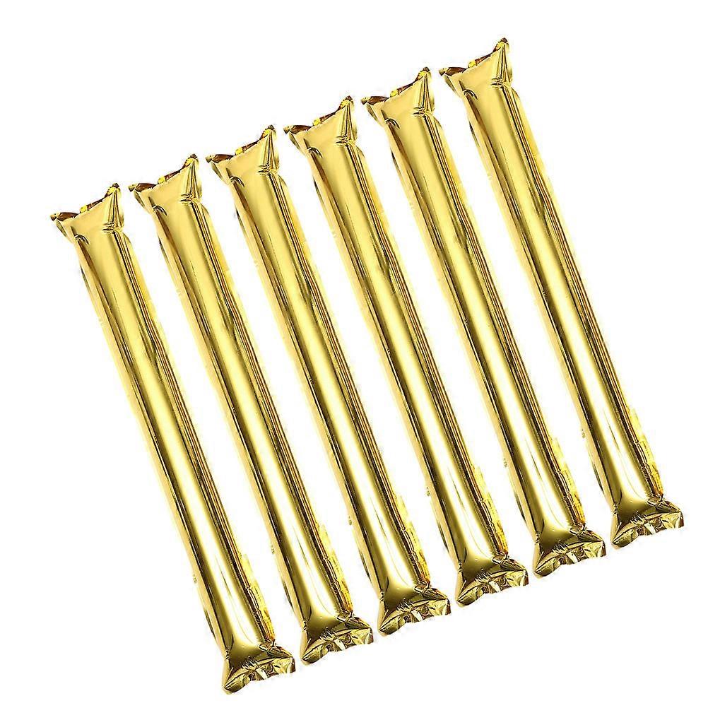 Inflatable Sticks Cheerleading Noise Maker For Sporting Events Golden 60X10X0.10CM 6Pcs