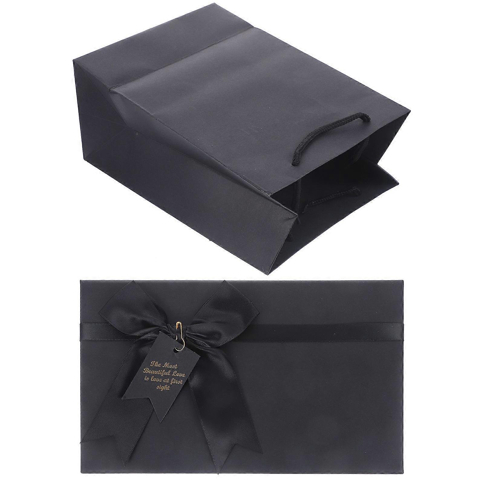 Gift Box Elegant Square Box for Perfume Packaging 2Sets Black
