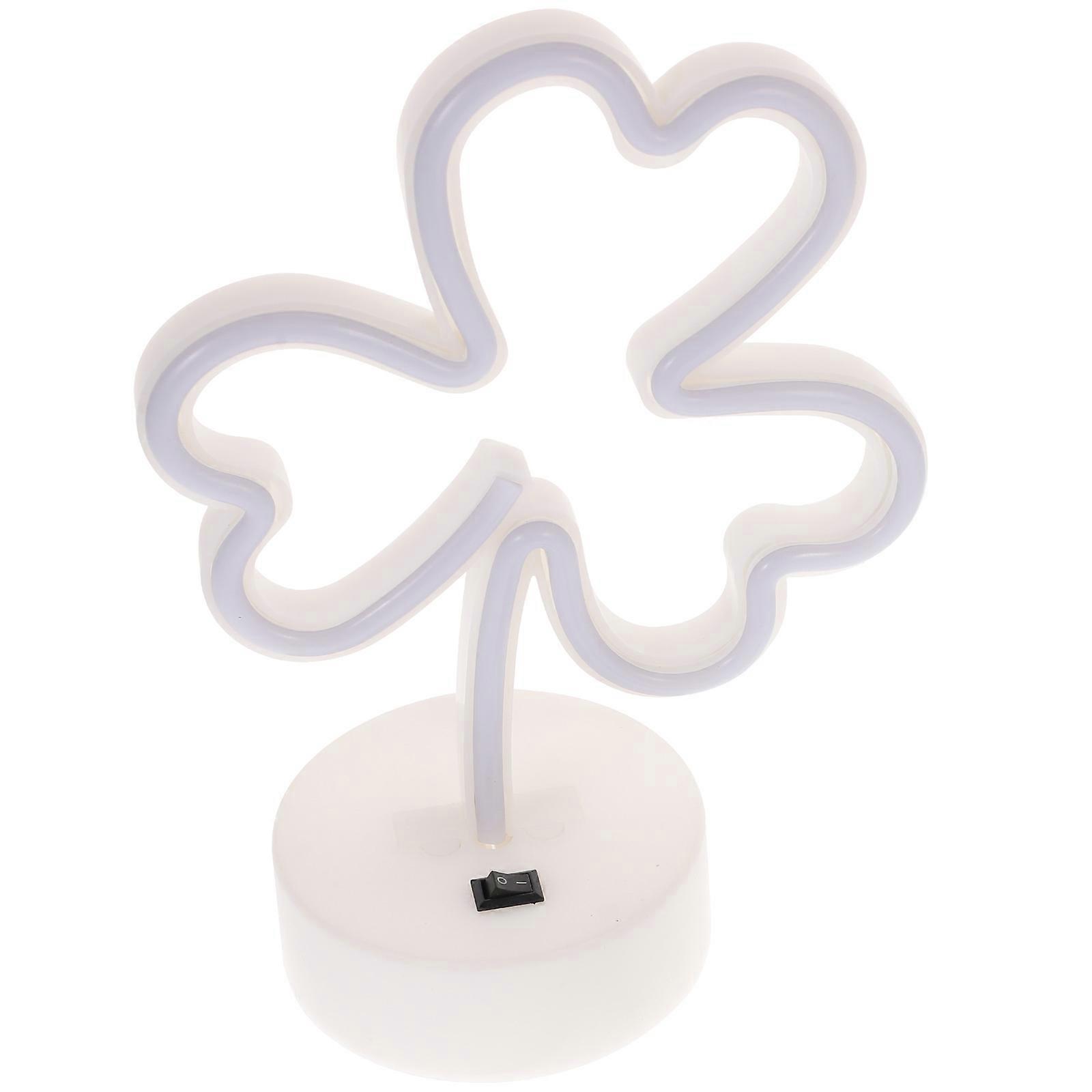 LED Shamrock Neon Light Table Lamp for Room Decor 4Pcs Set