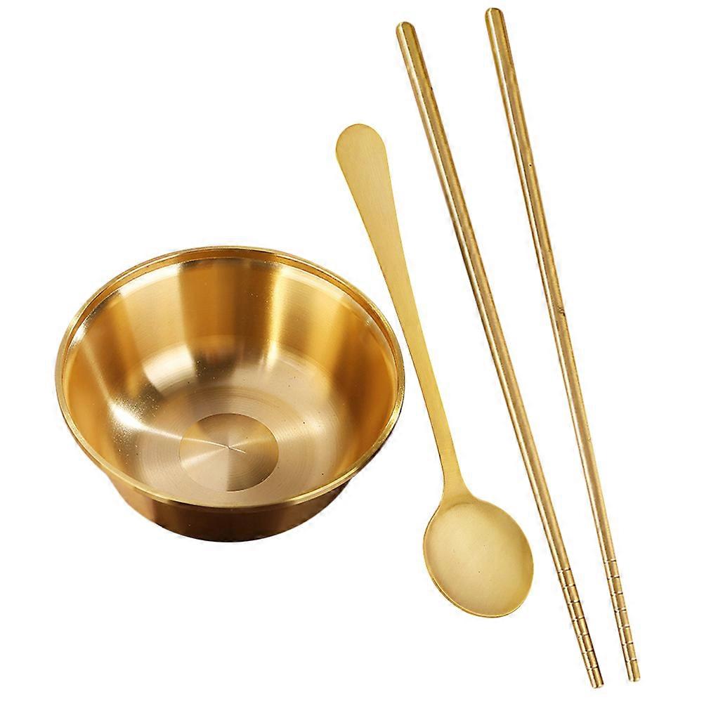 Multi-Function Serving Bowl Set 4 Sets Ideal For Restaurants And Weddings Featuring Golden Brass Round Bowls And Spoons