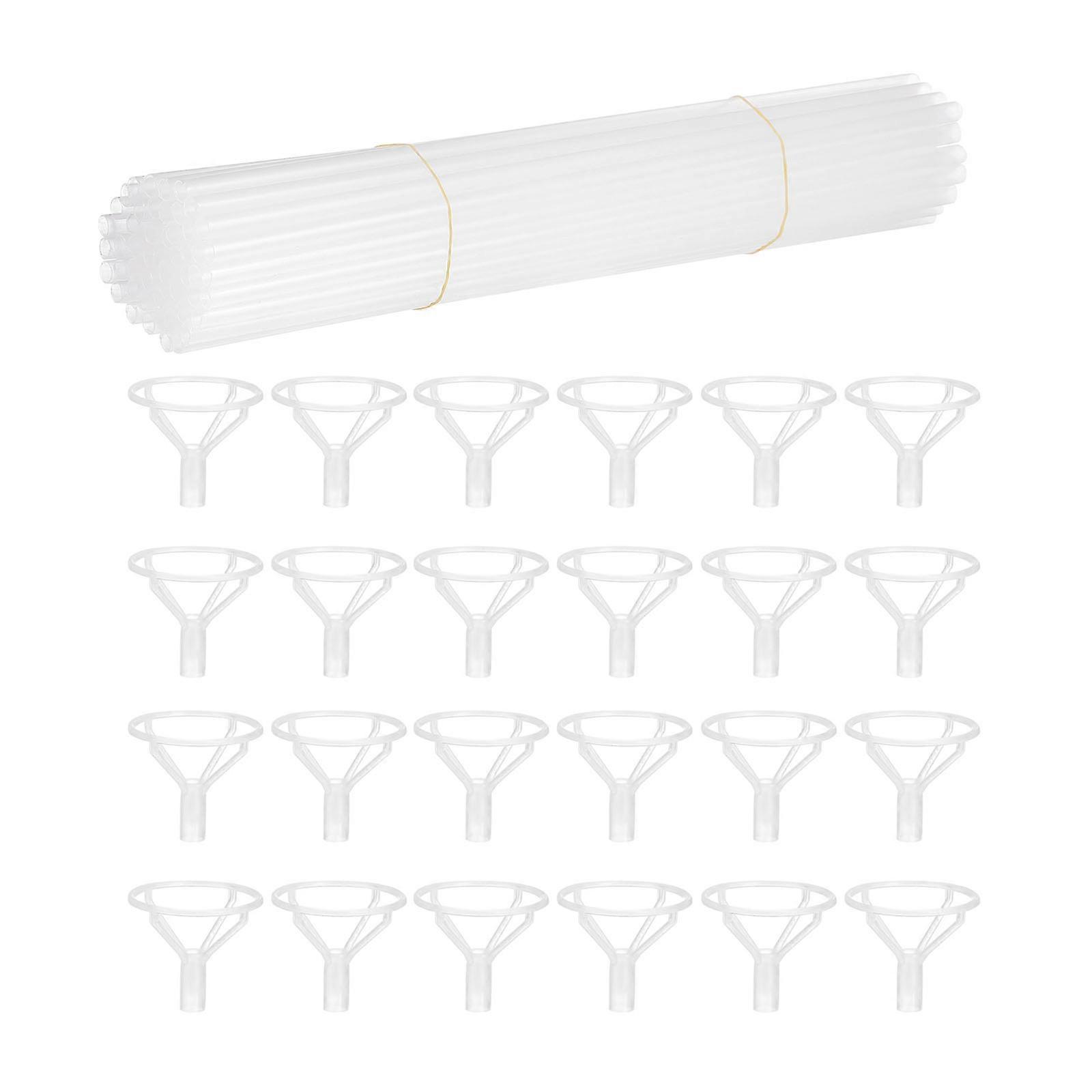 100Pcs Balloon Stands Transparent Holders for Party Balloon Support