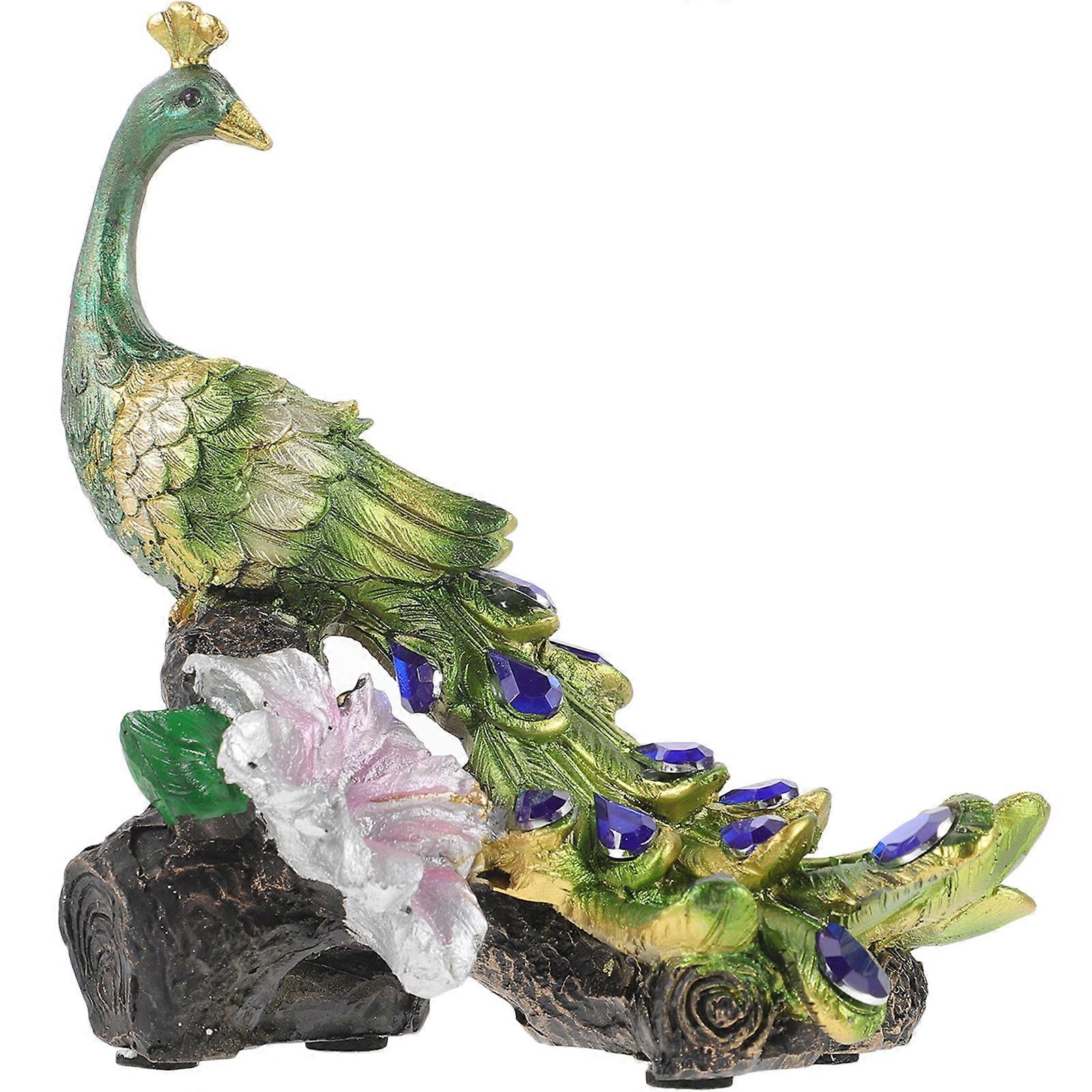 Green Resin Craft Figurine for Decor 2Pcs Resin Statue Desktop Ornament