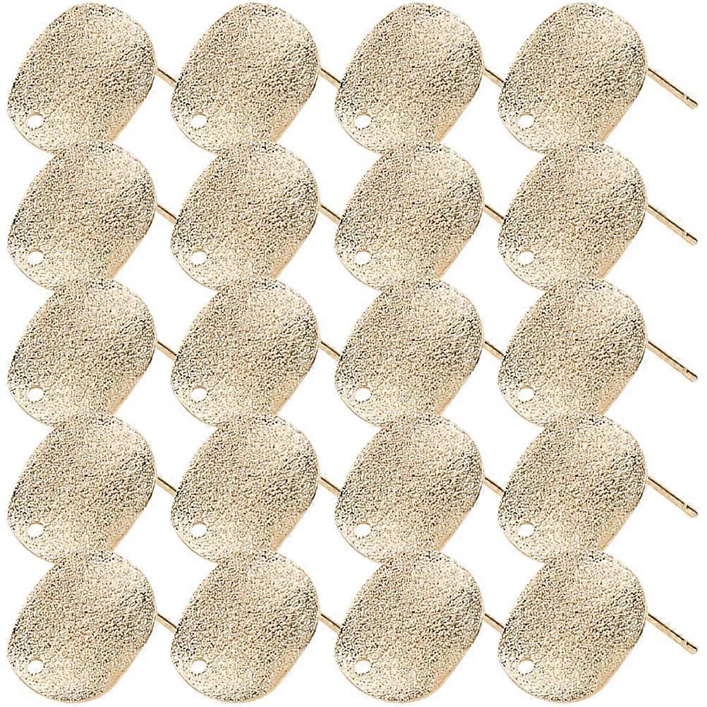60 Pcs Golden Alloy Earring Bases Round Shape Accessories Ideal For DIY Craft Making And Replacement Of Earring Posts