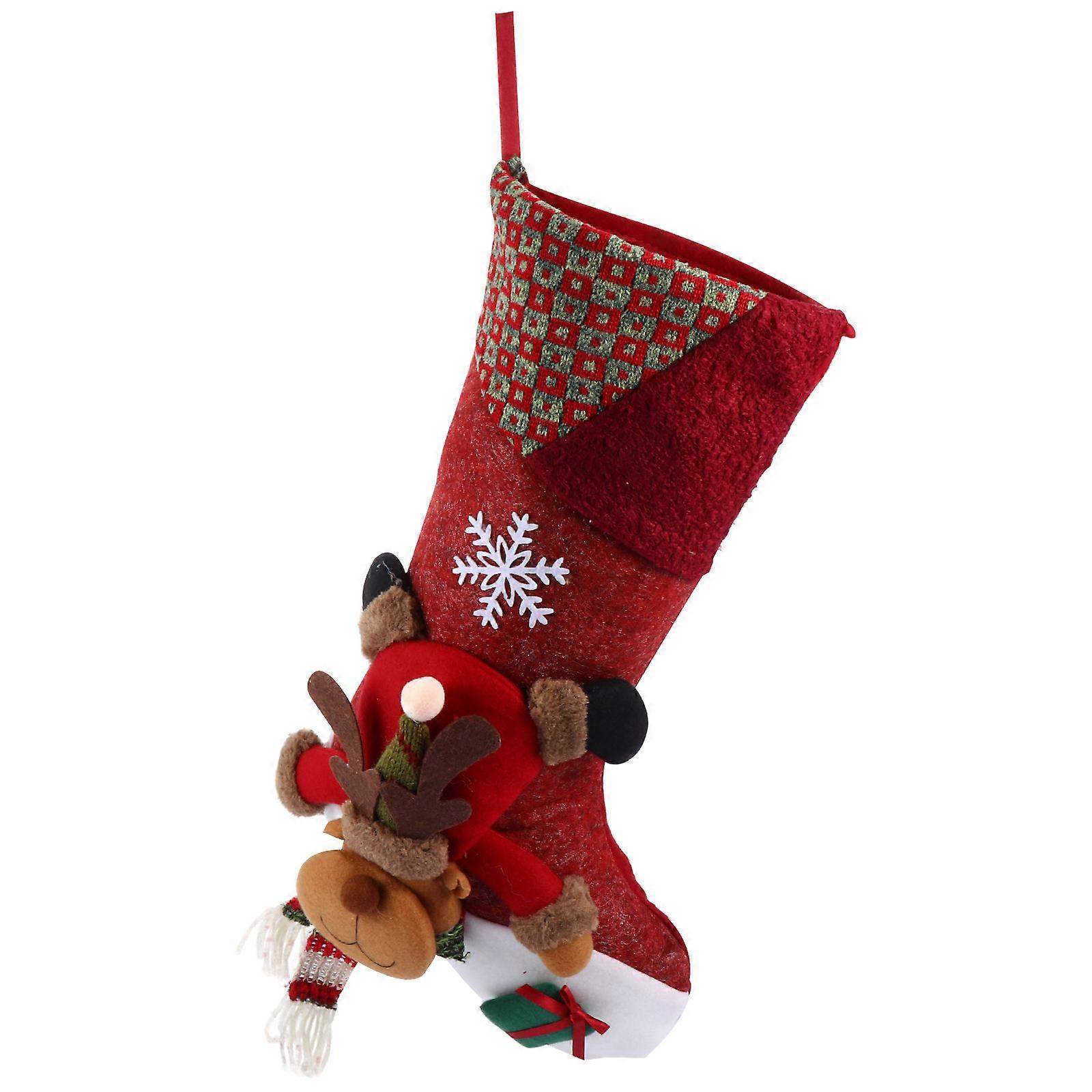 Christmas Stocking Decor for Gift Storage 2Pcs Sock Pendant
