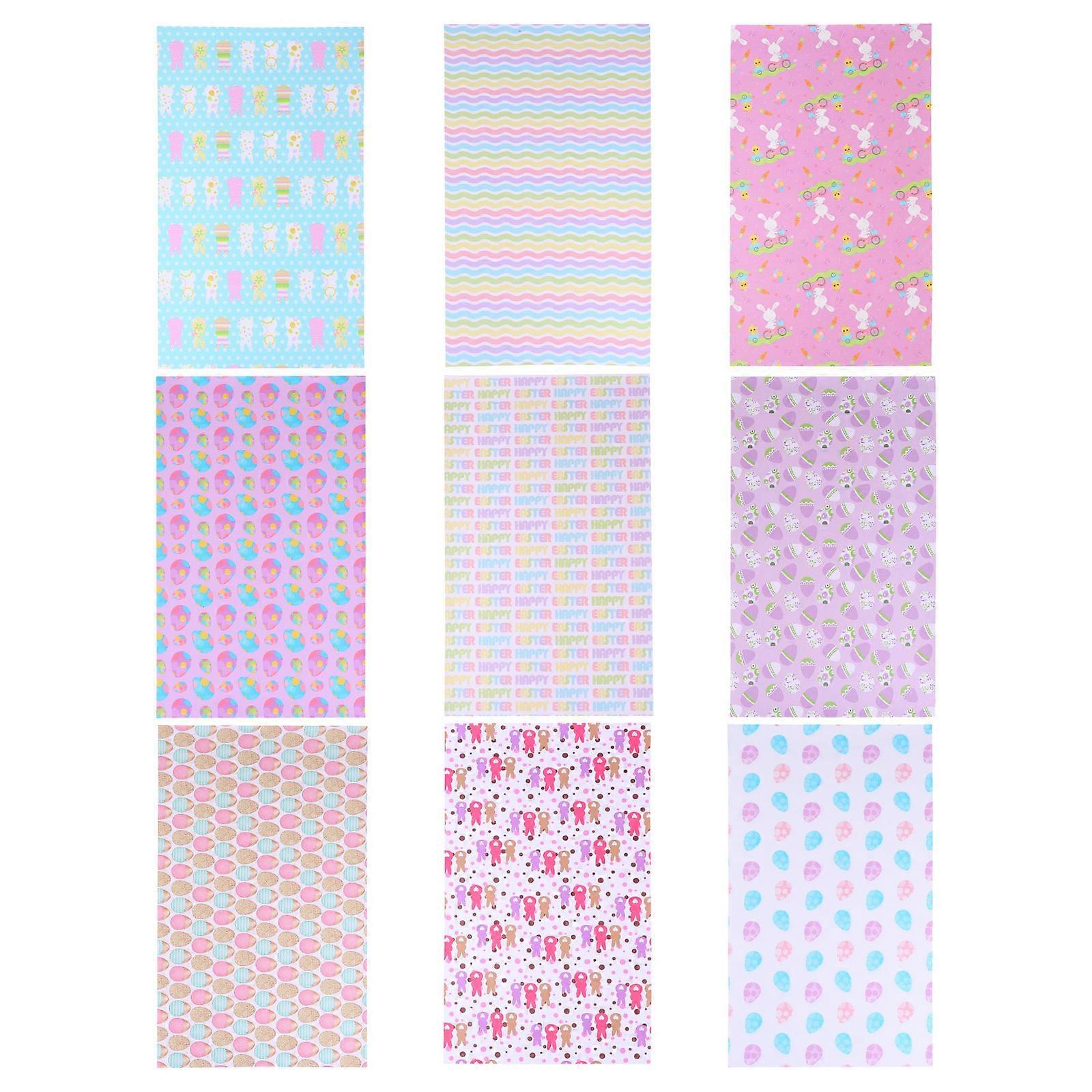 Fabric Sheets Easter Decor Printed for Jewelry DIY 18Pcs