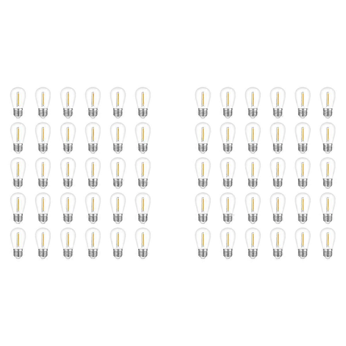 60-Pack Outdoor String Light Bulbs, Waterproof S14 Replacement Bulb, E26 Base Warm White