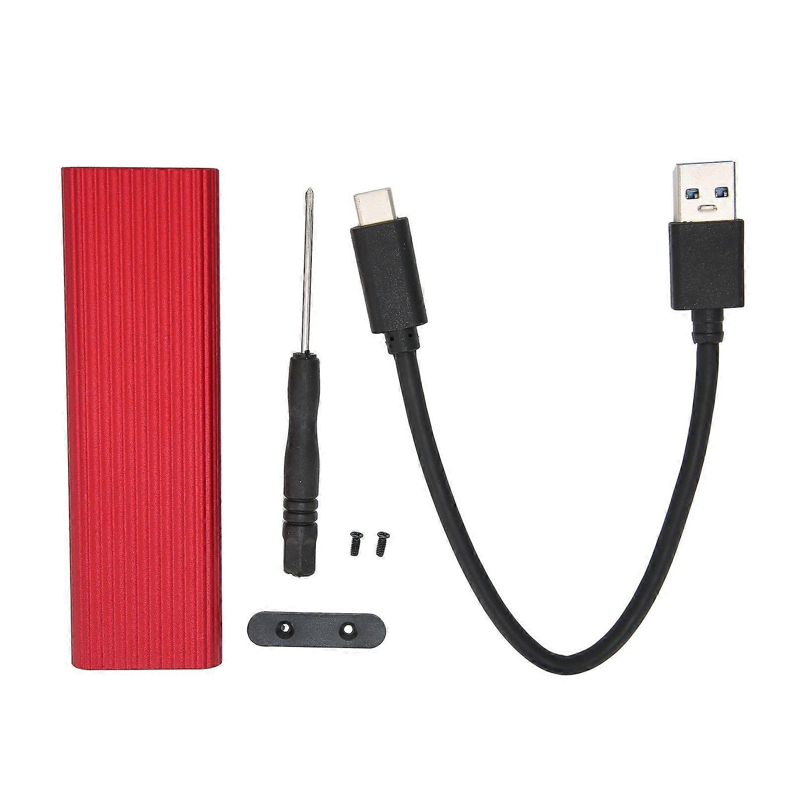 SSD Enclosure M.2 NGFF SATA Adapter Box B Key B+M Key External Hard Drive Case for Win Xp/7/8/(Red ) (Not Inclube Hard Disk)