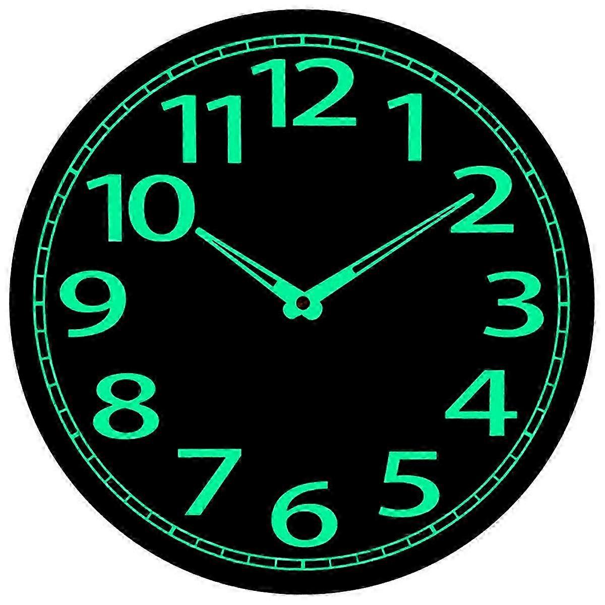 Luminous Wall Clock 30cm Wooden Silent Non-Ticking