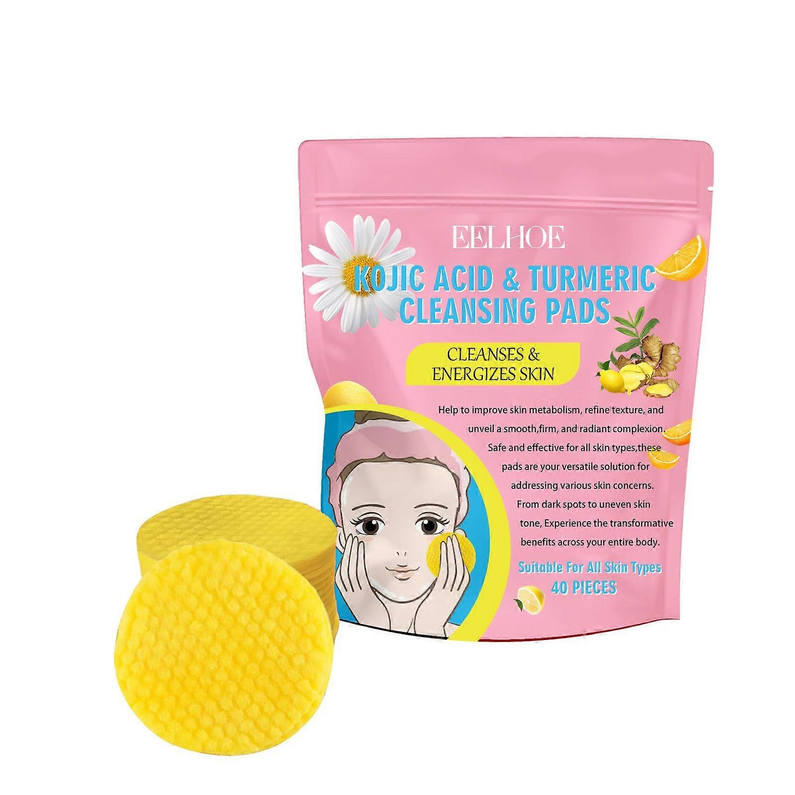 EELHOE Turmeric Acid Cleansing Pad Gently Cleanses Skin, Lightened Acne Face, Brightened Pores
