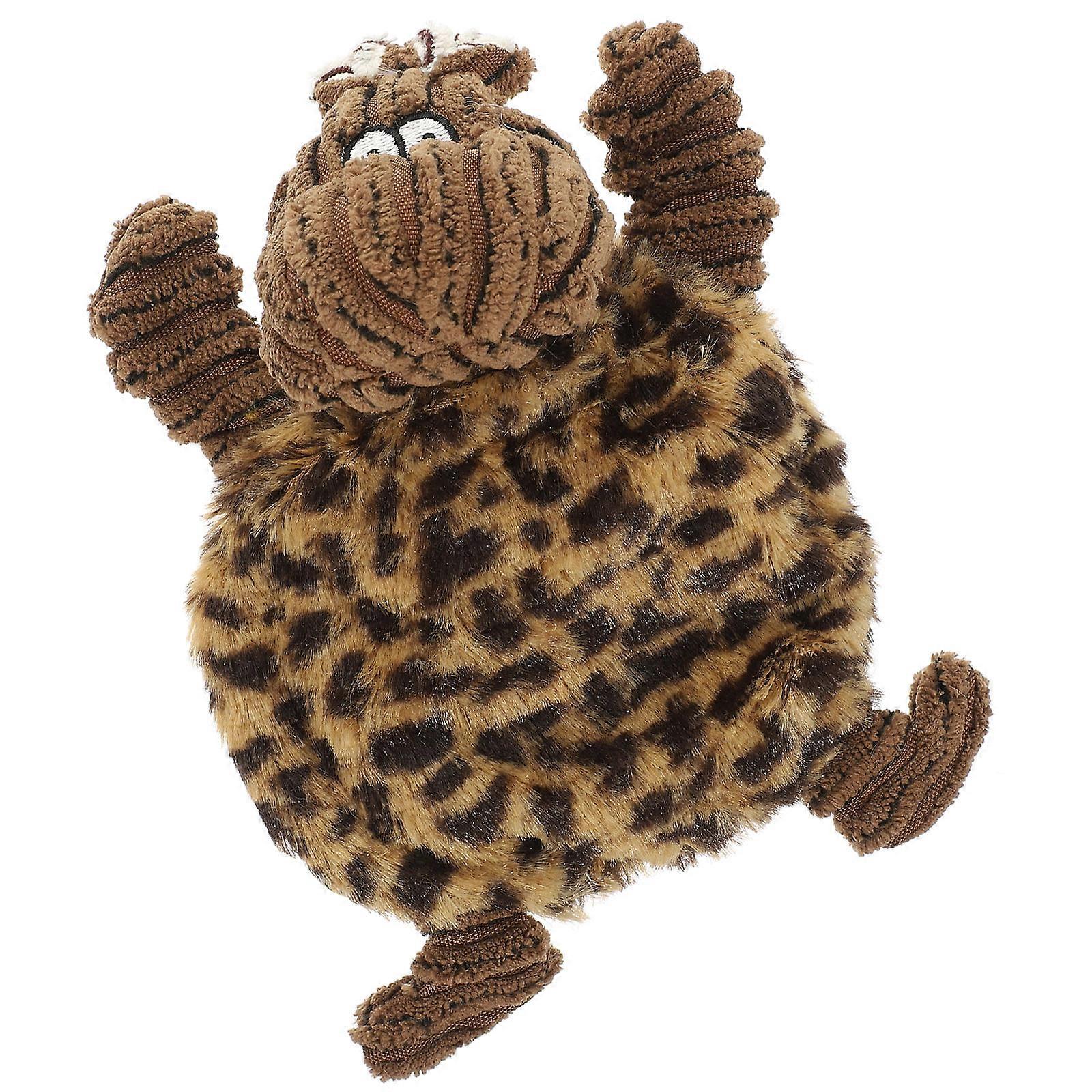Leopard Dog Toy Interactive Chewing Toy Plush for Pets 4Pcs Pack