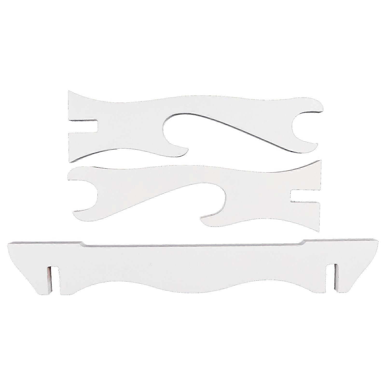 Sword Holder Wood Stand for Display 3Pcs Durable Horizontal Sword Rack White